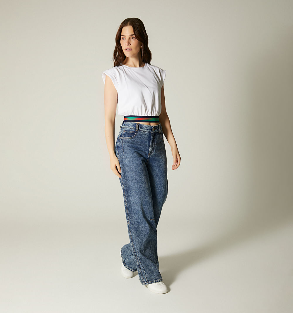 Camiseta con guardapolvo y cintura tejid