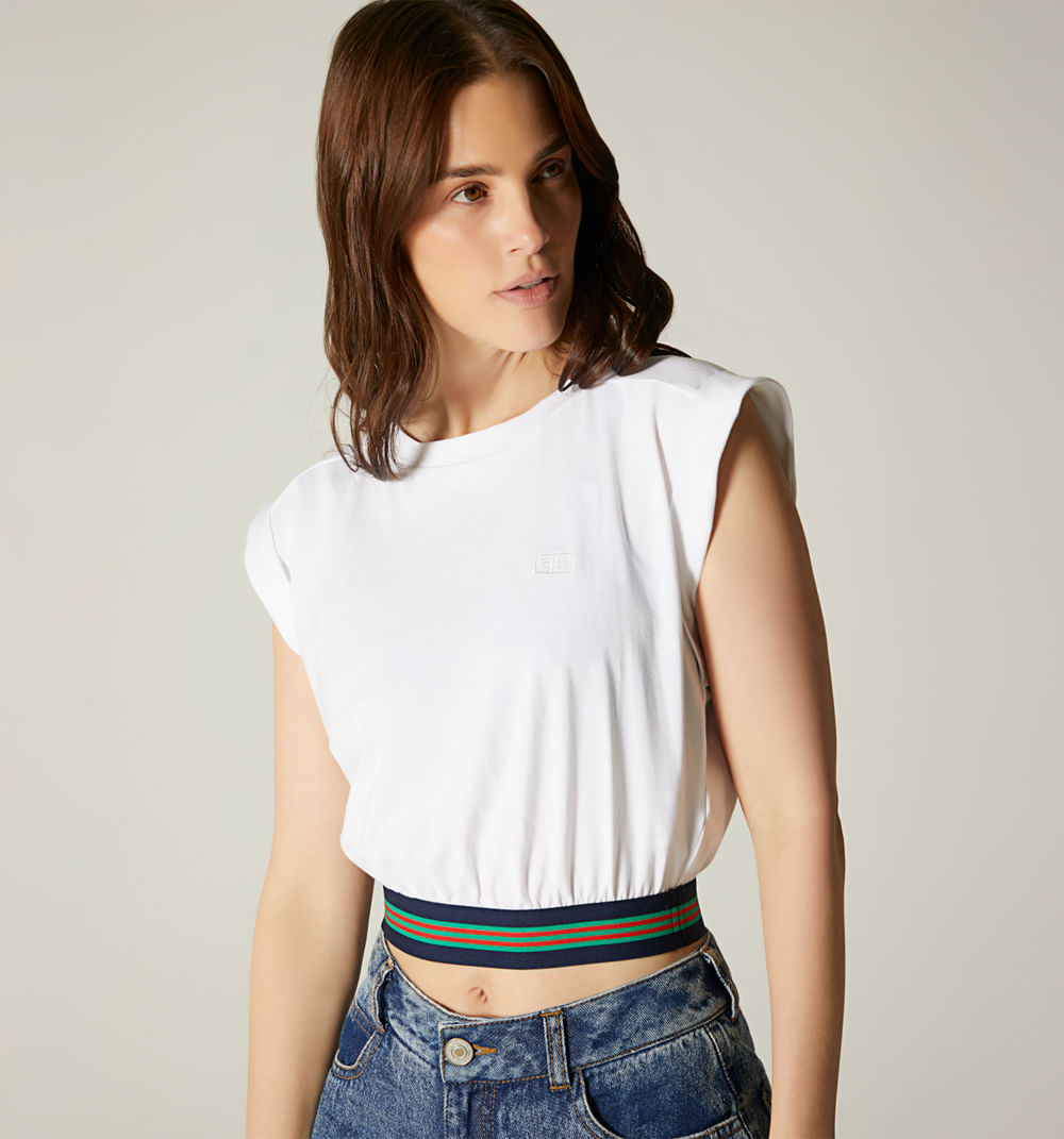 Camiseta con guardapolvo y cintura tejid