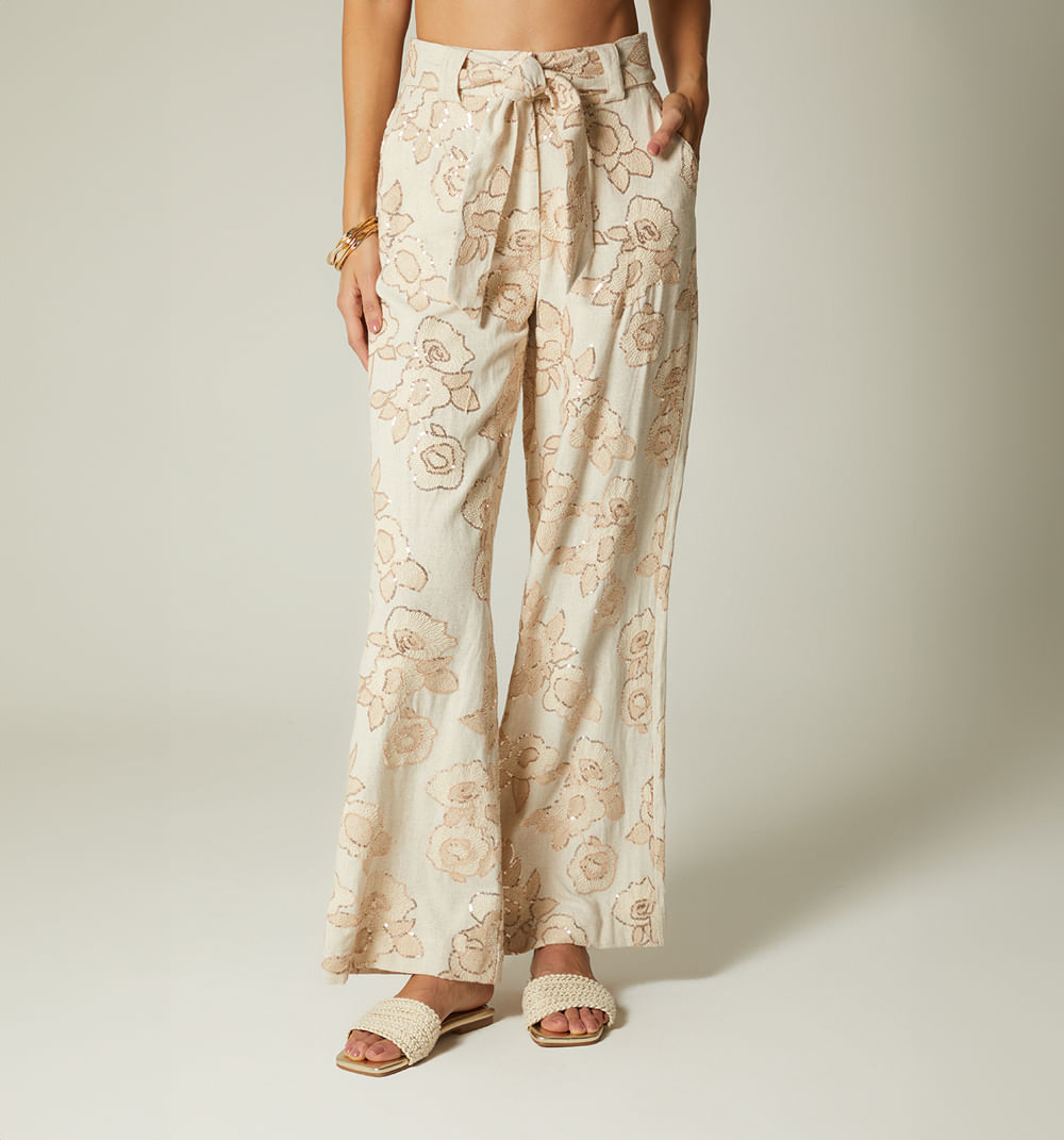Pantalon tiro alto palazzo
