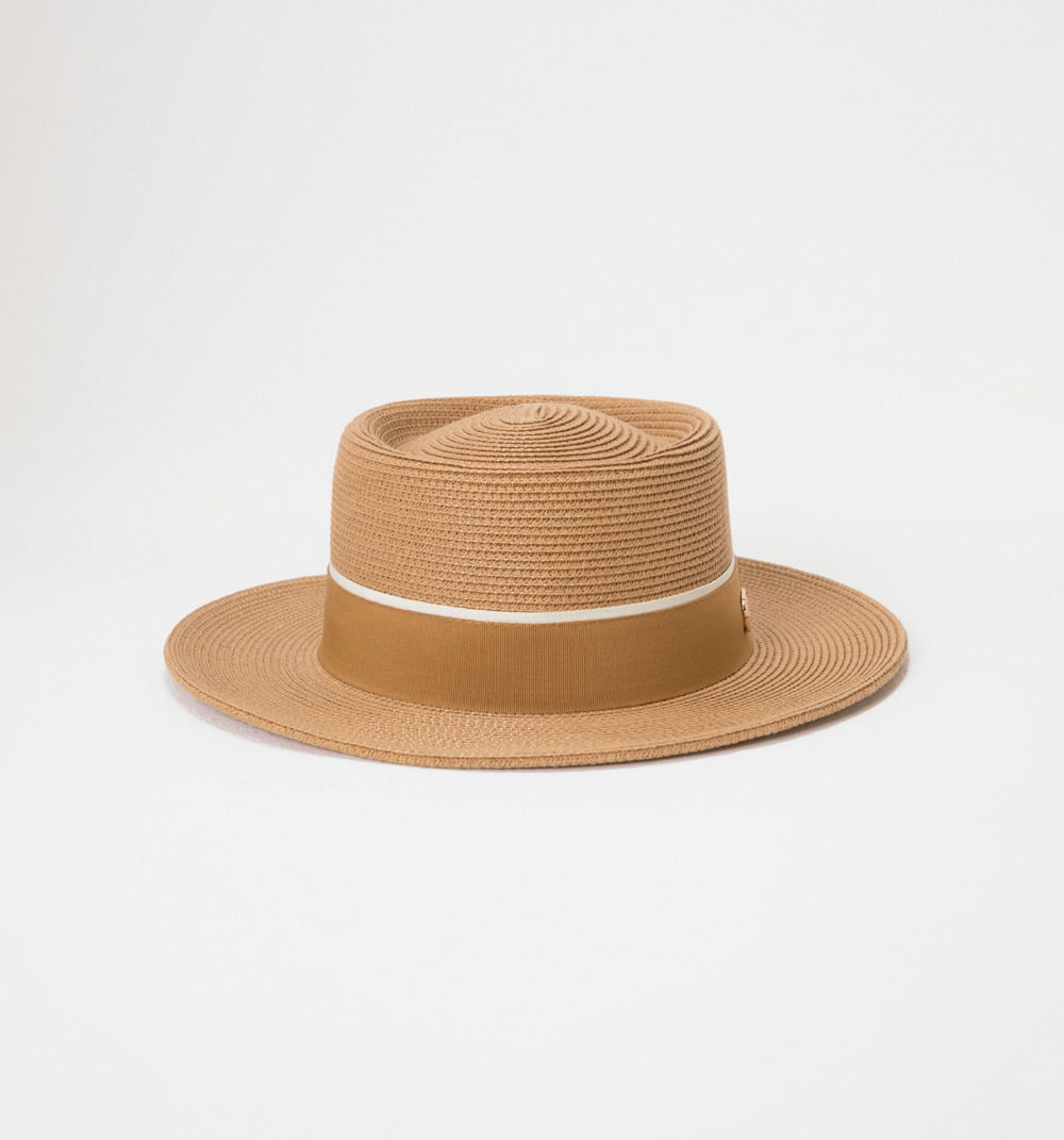 Sombrero canotier banda bicolor