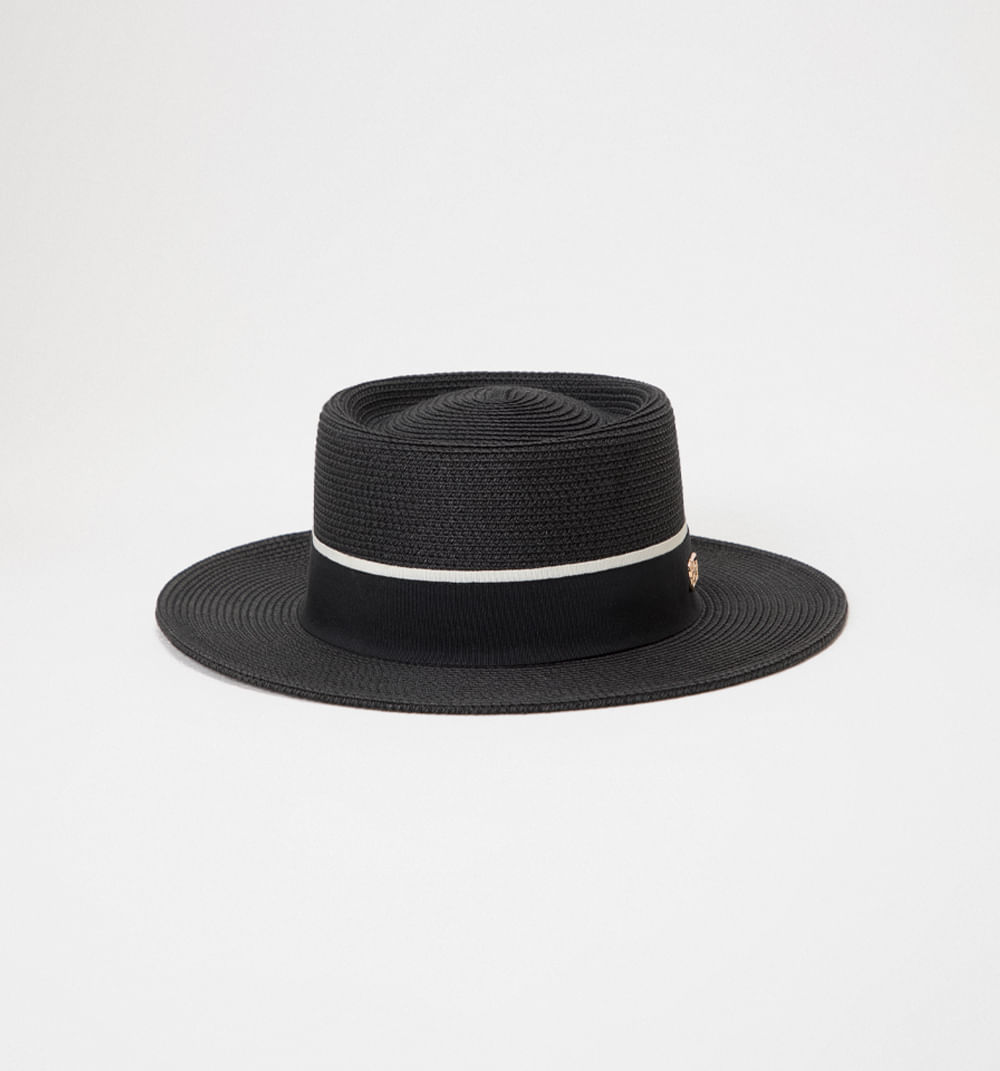 Sombrero canotier banda bicolor