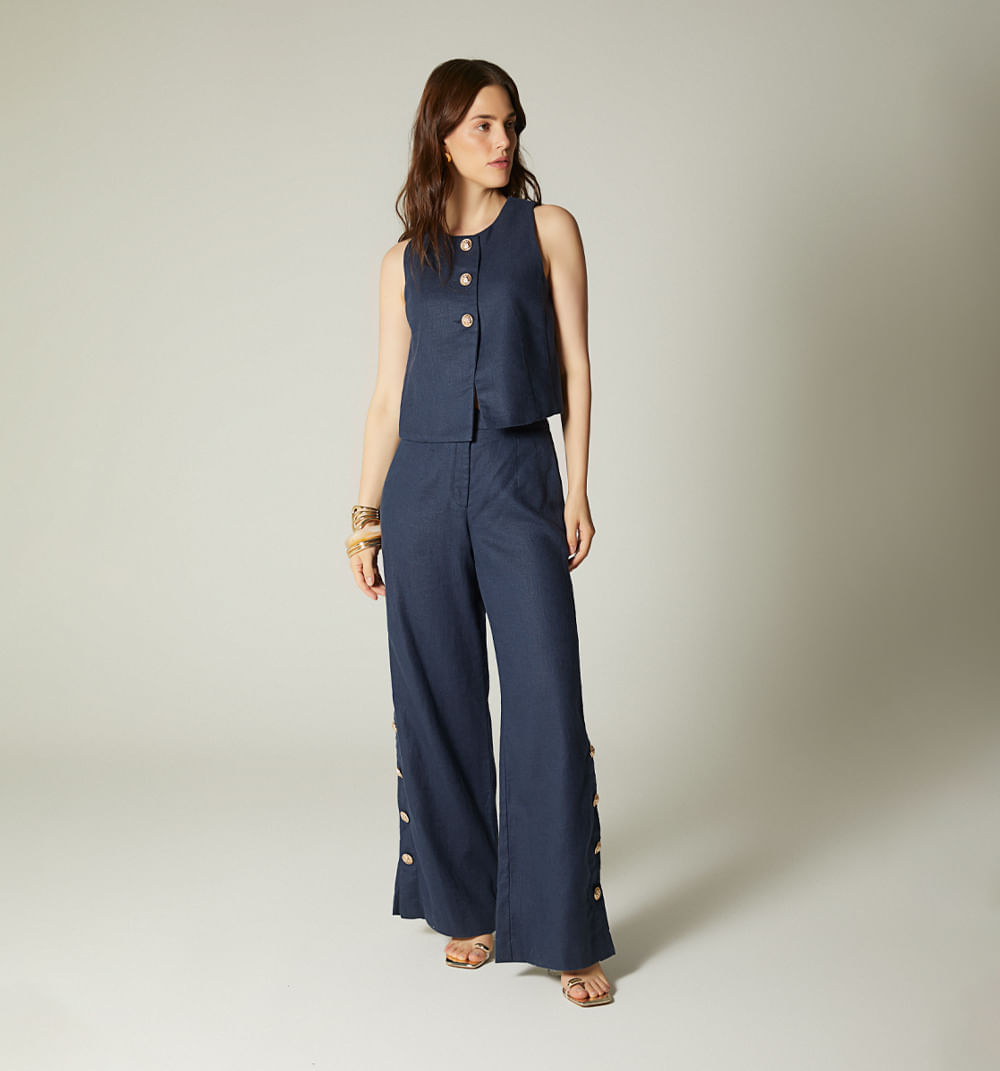 Conjunto pantalón abertura con botones b