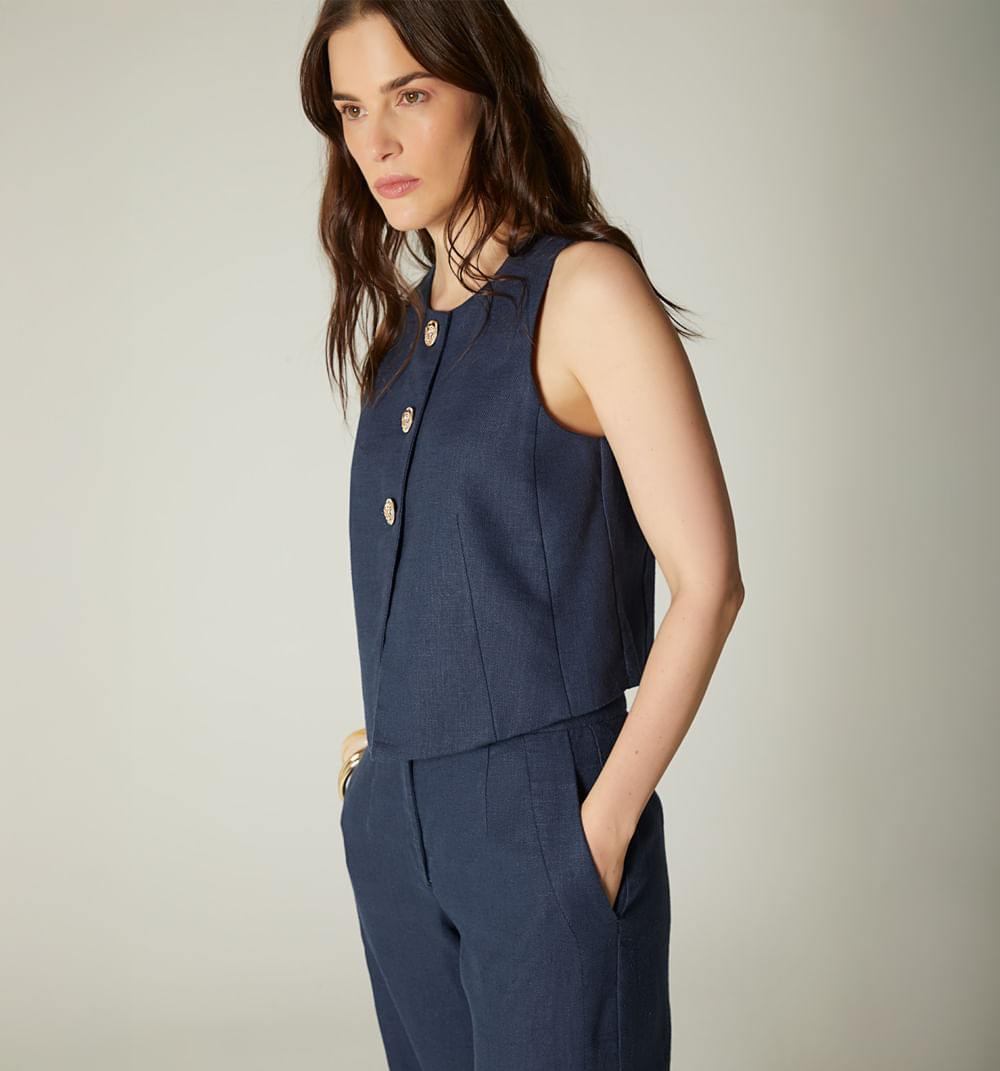 Conjunto pantalón abertura con botones b