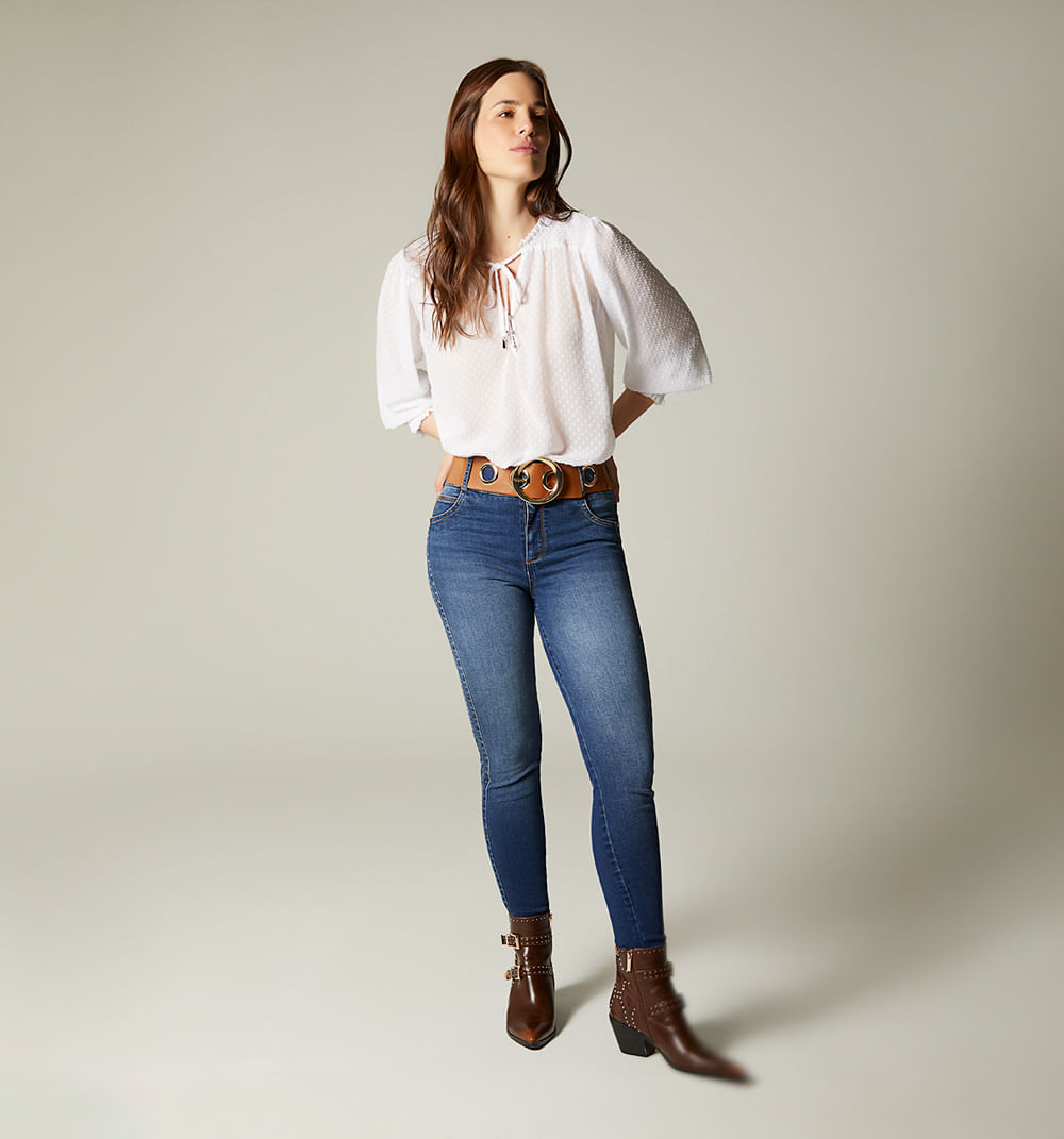 Jean ultraslim pretina ancha correa elastica
