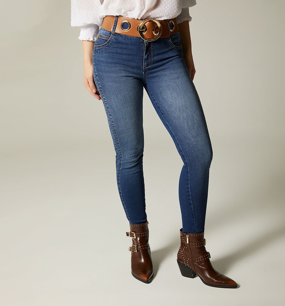 Jean ultraslim pretina ancha correa elastica