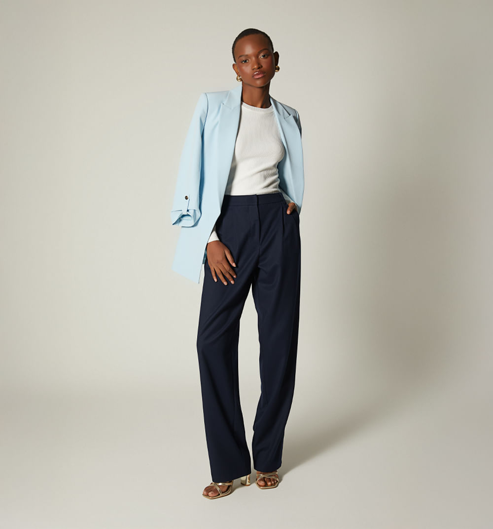 Pantalon tiro alto de prenses
