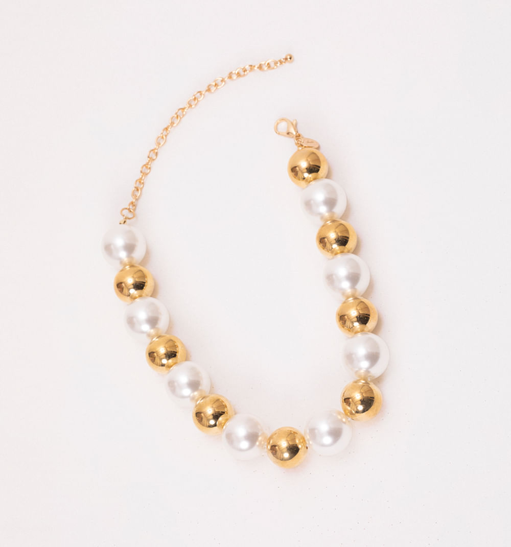 Collar bicolor maxi perlas