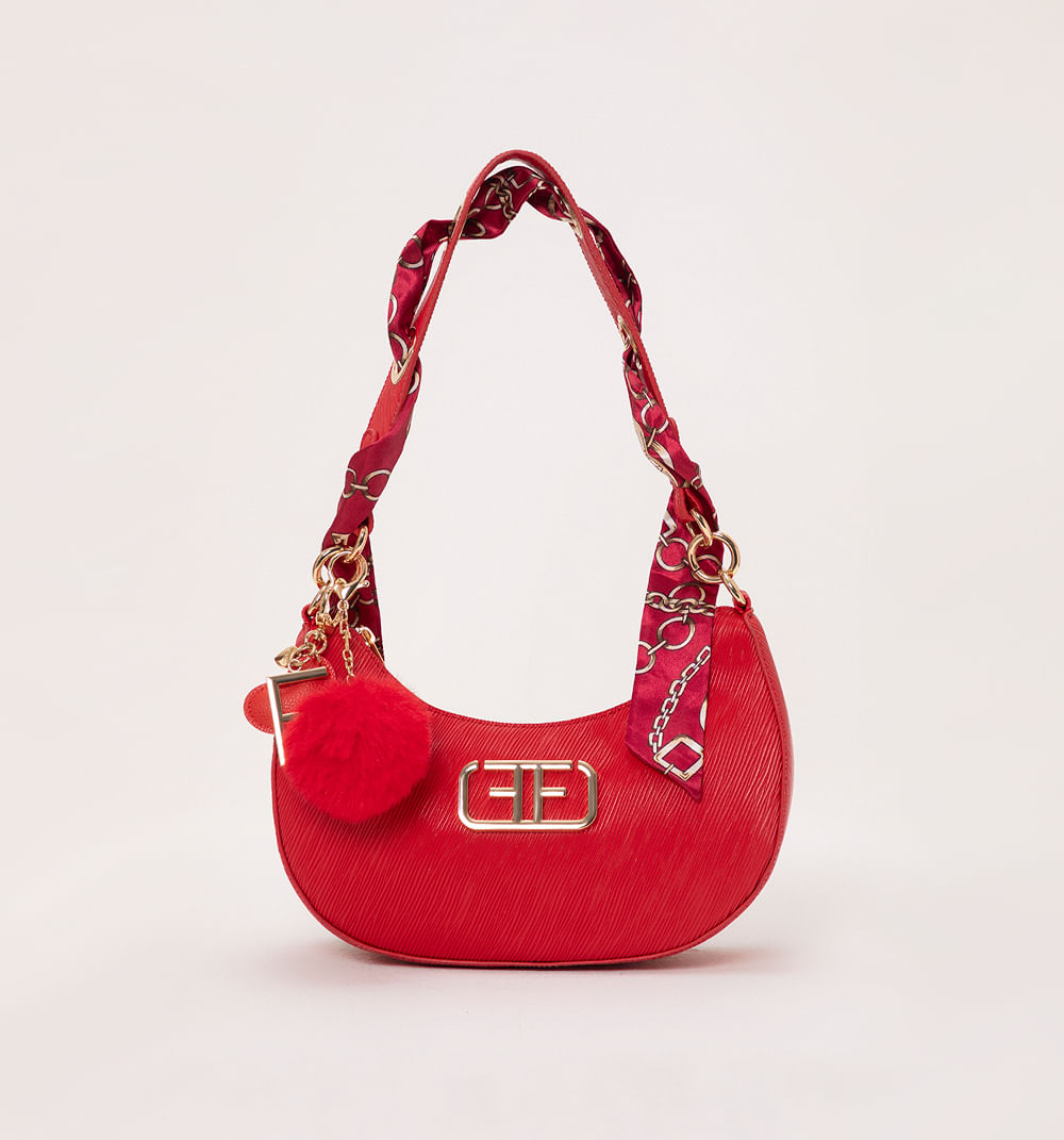 Bolso de hombro media luna herraje logo