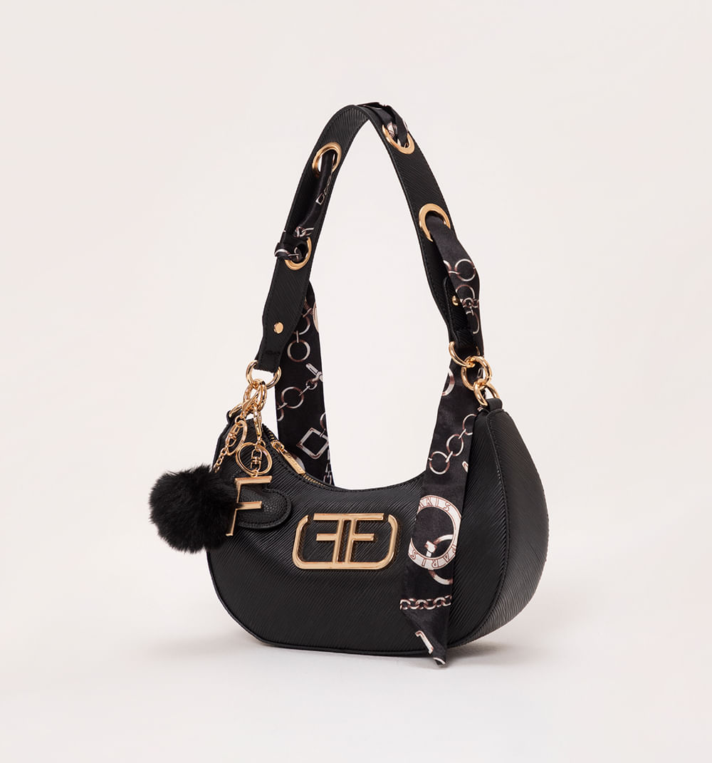 Bolso media luna con herraje ff frontal