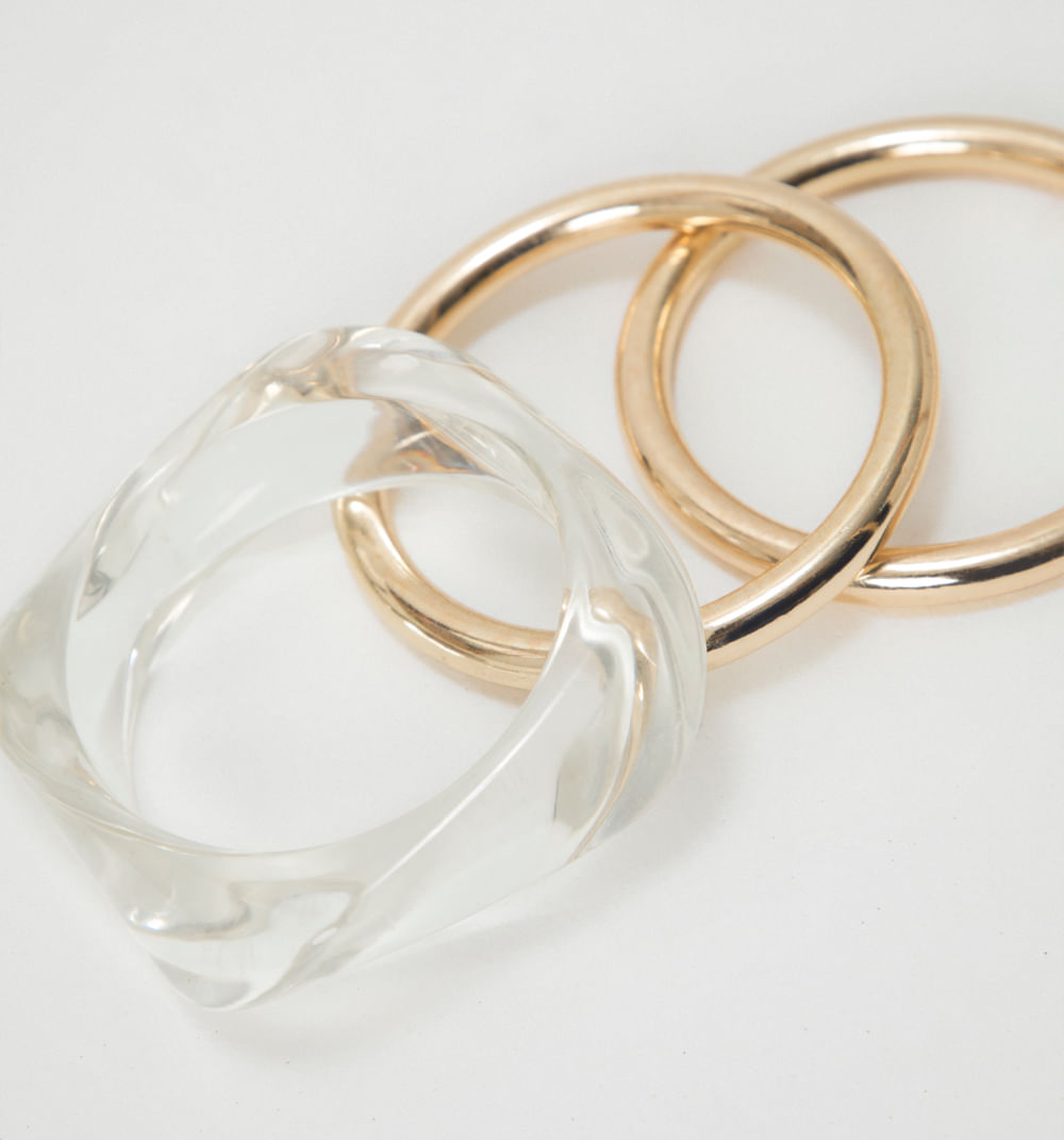 Pulsera resina  y metal set x3
