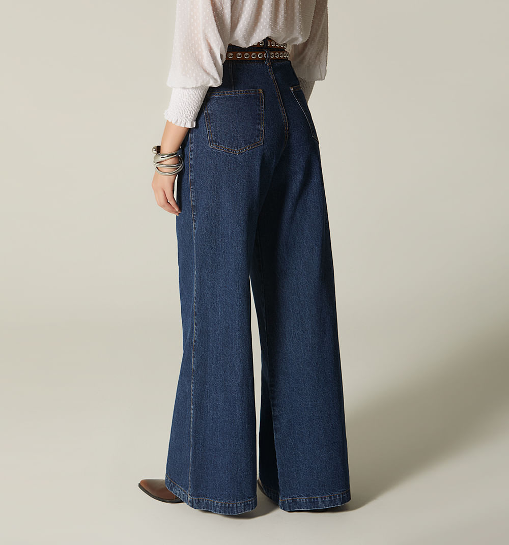 Jean palazo tiro super alto con correa