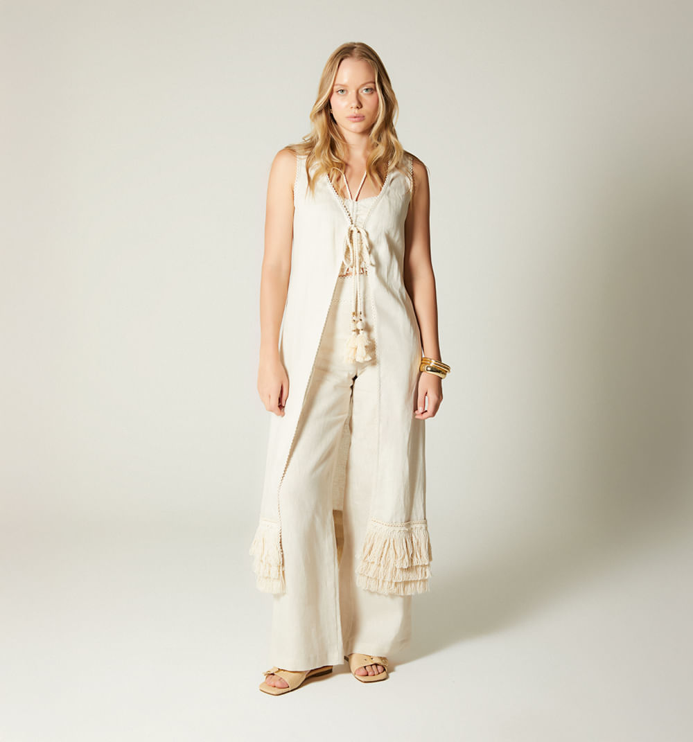 Pantalon tiro alto con botones