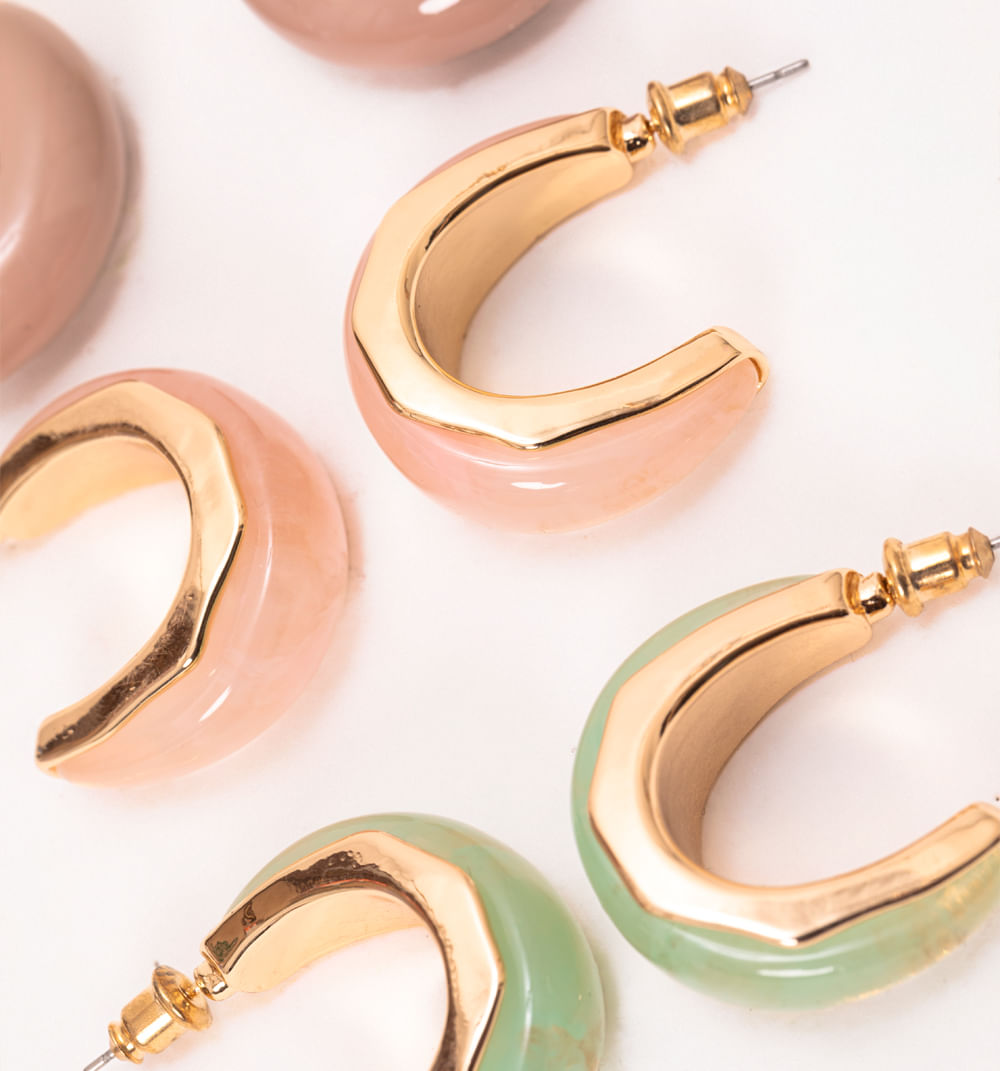 Aretes resina set x3