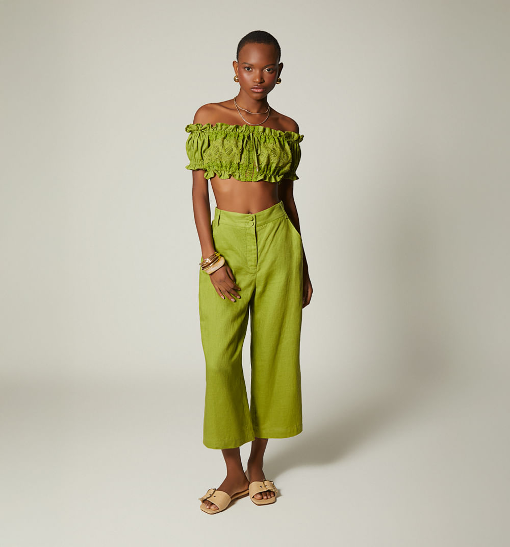 Pantalon tiro alto culotte