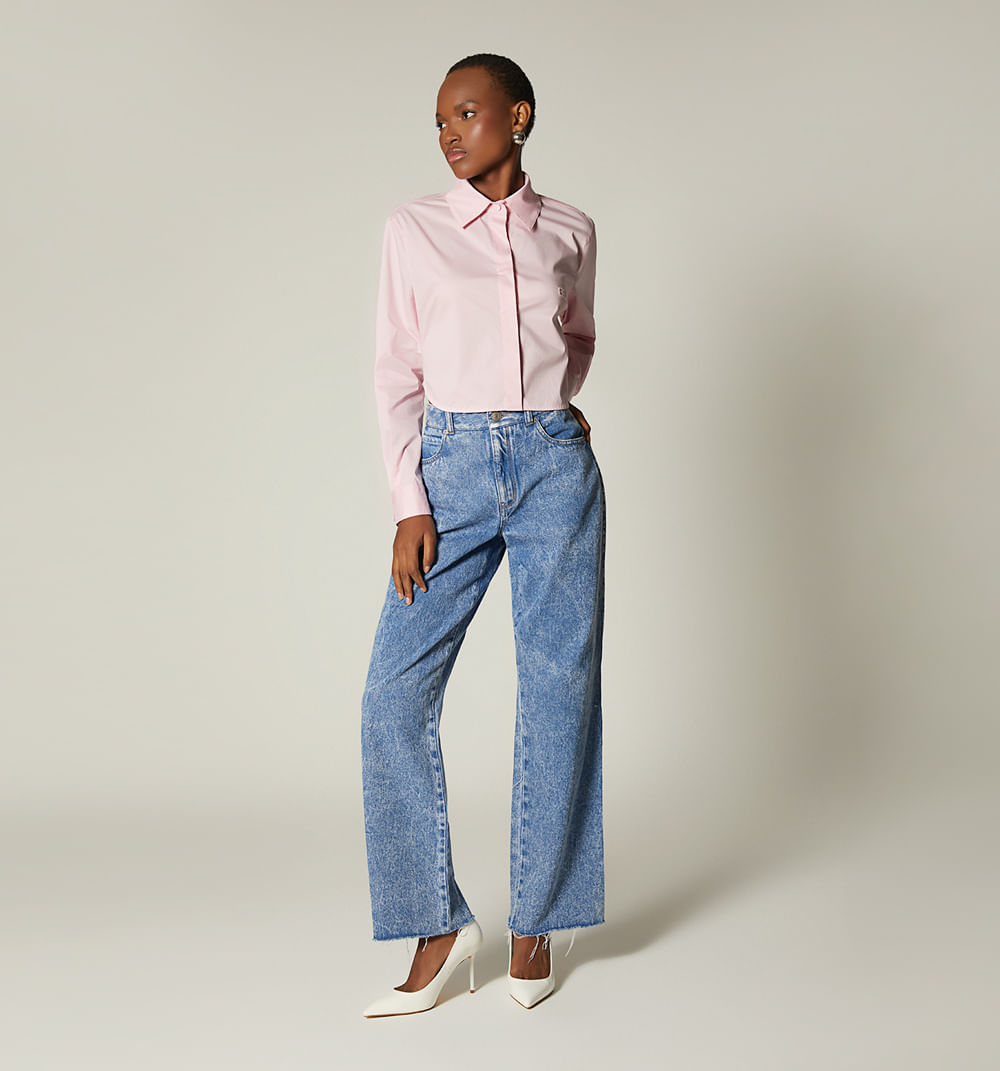 Blusa camisera boxy manga larga