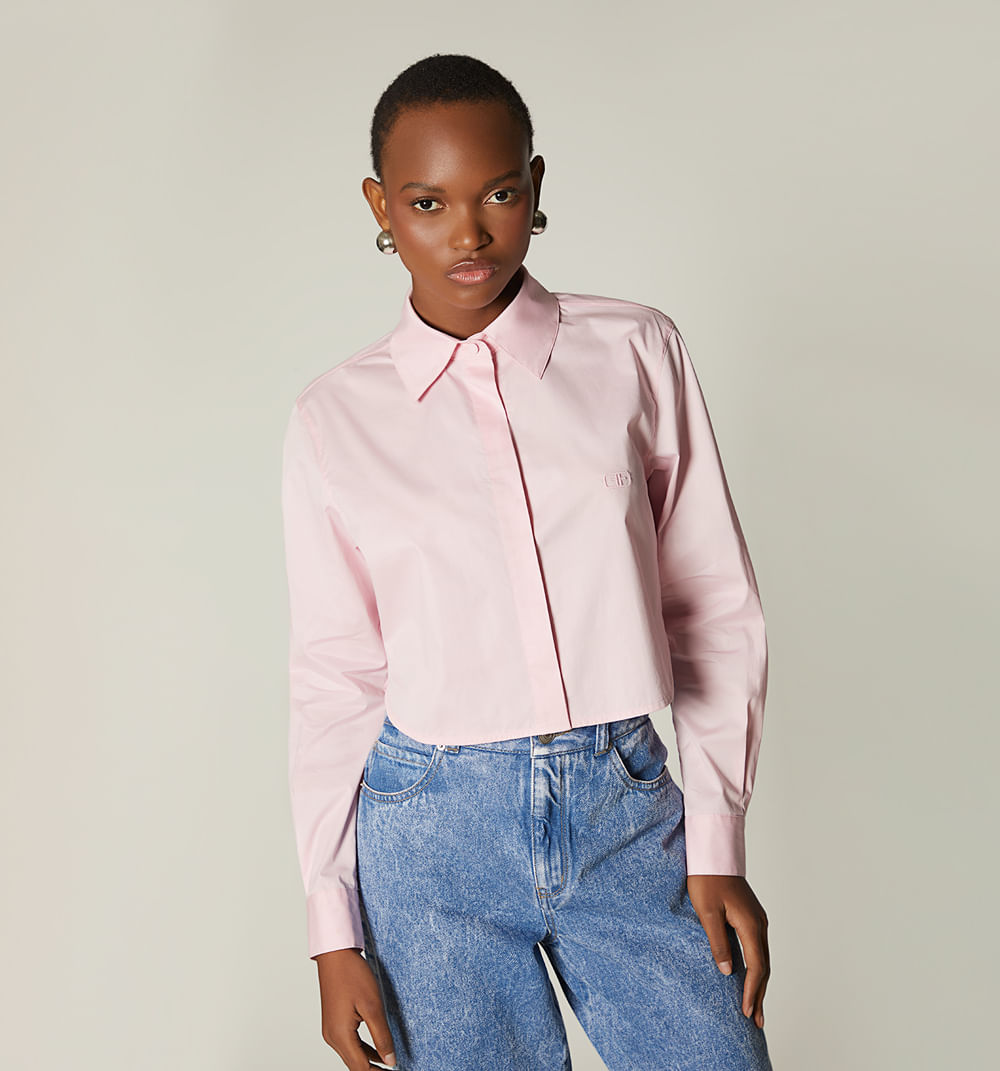 Blusa camisera boxy manga larga
