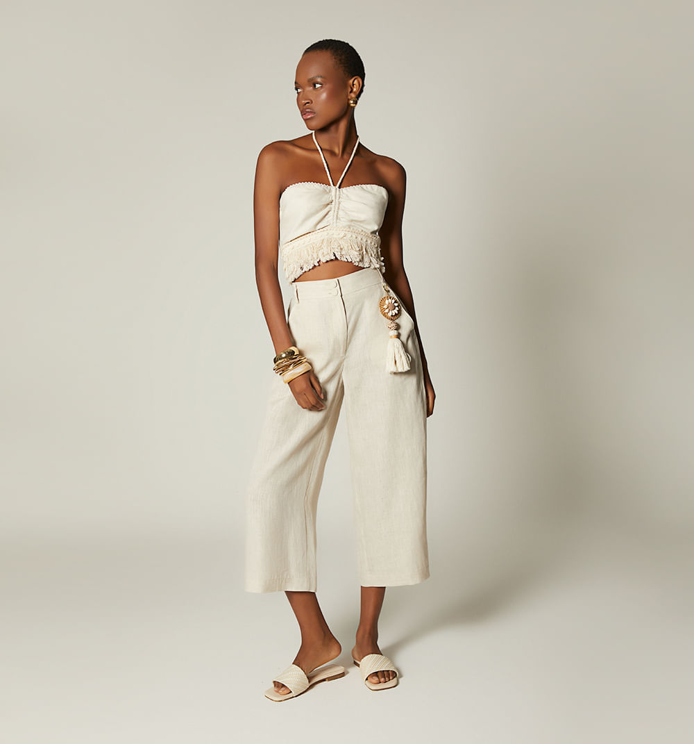 Pantalon tiro alto culotte