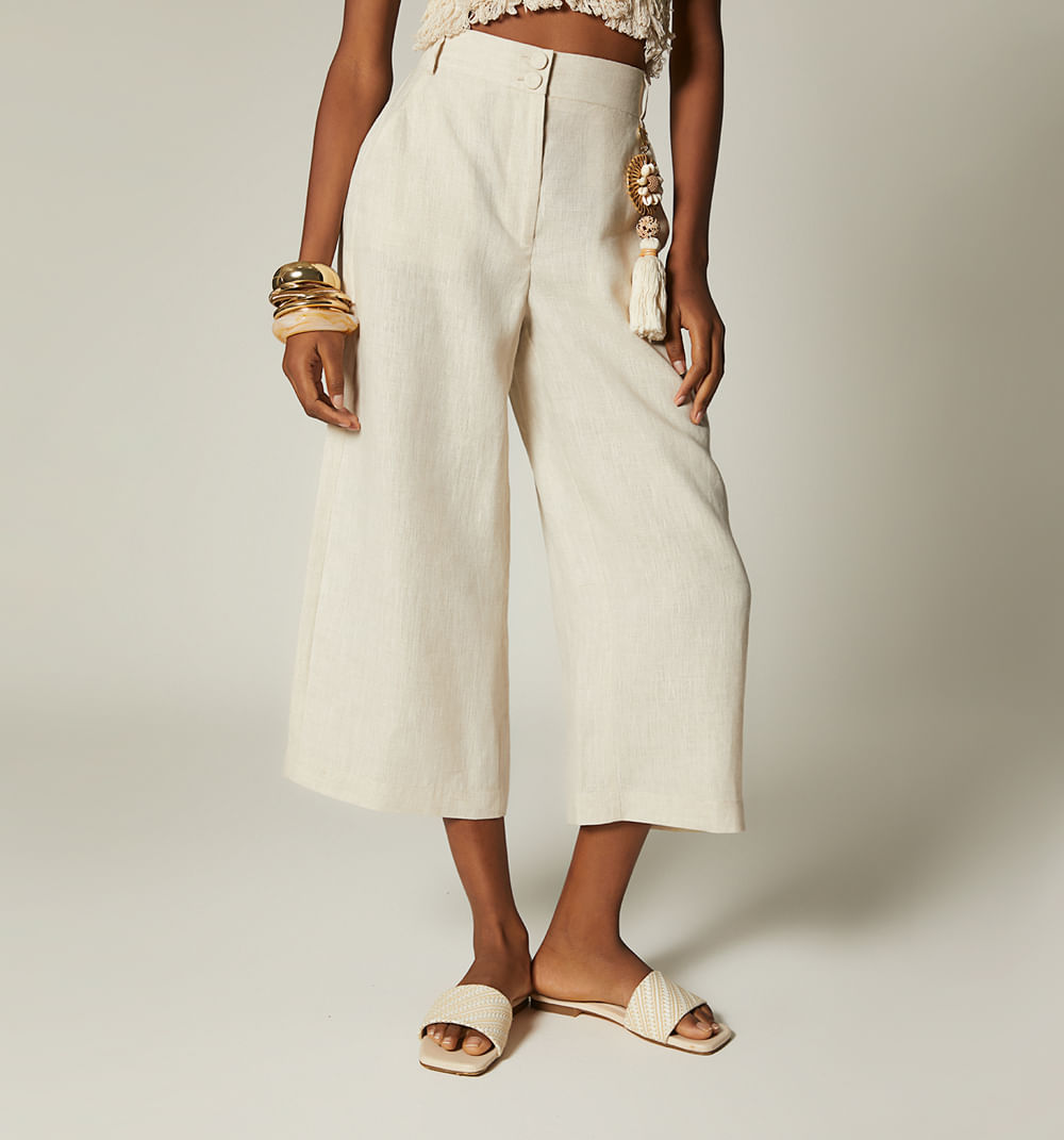 Pantalon tiro alto culotte