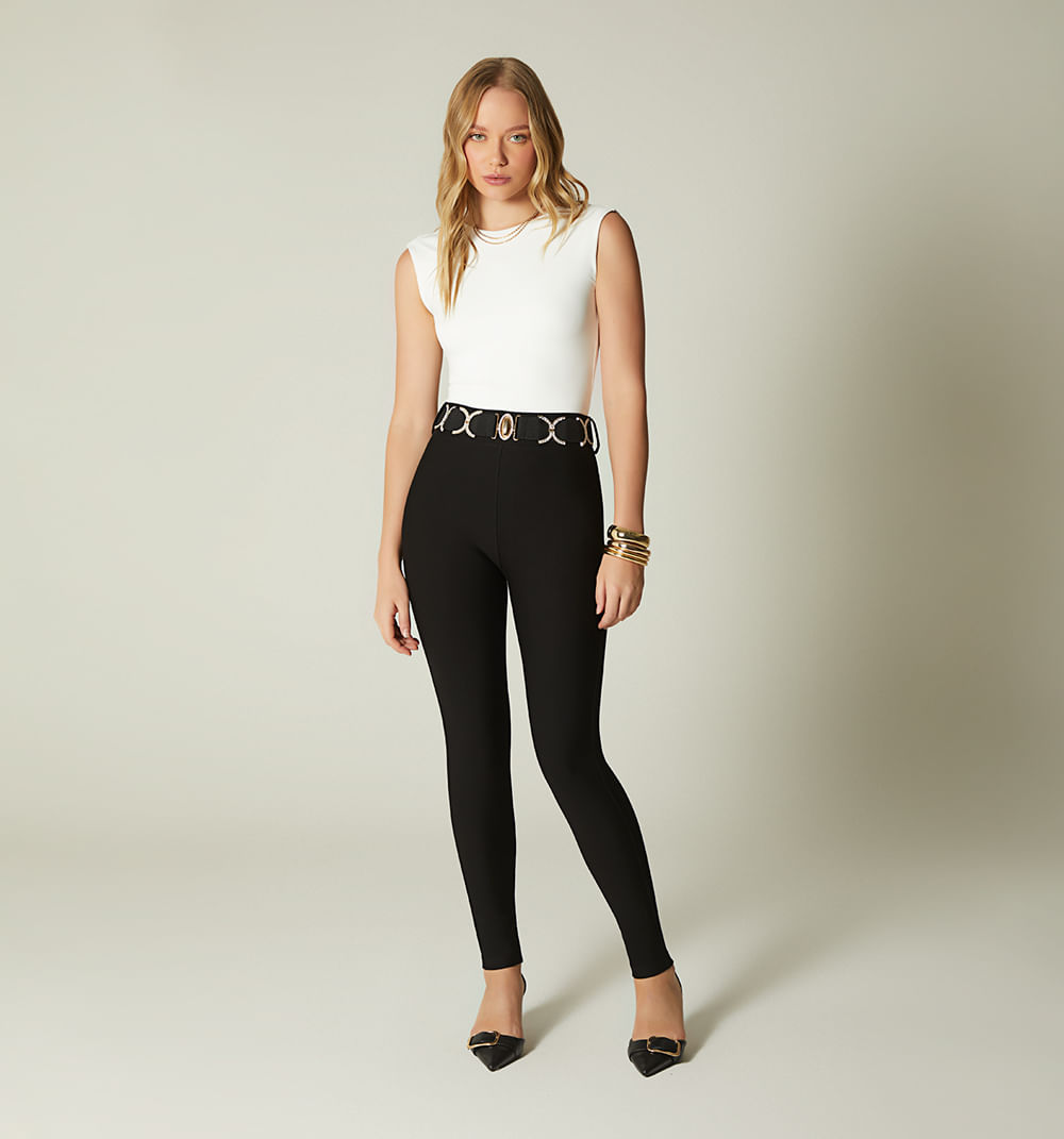 Leggins pitillo tiro alto con correa