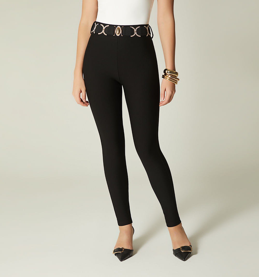 Leggins pitillo tiro alto con correa