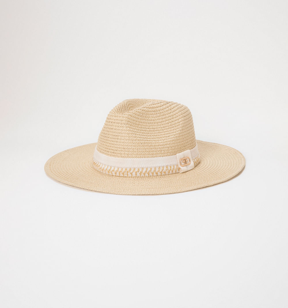 Sombrero panama con banda lurex