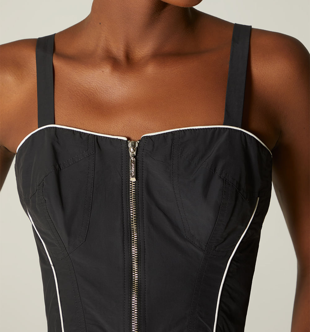 Blusa tiras cortes sesgo envivado