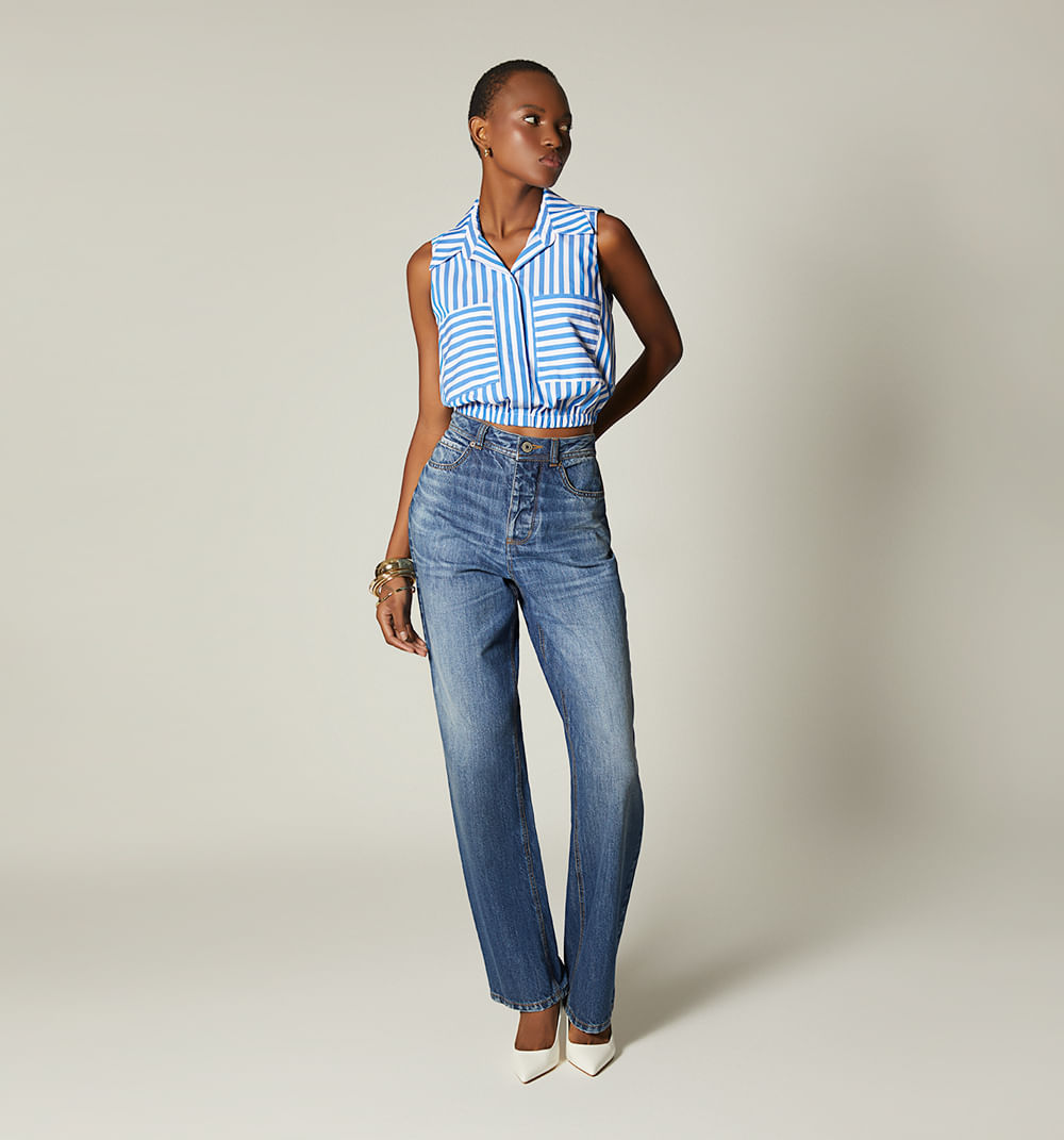 Blusa manga sisa con elastico