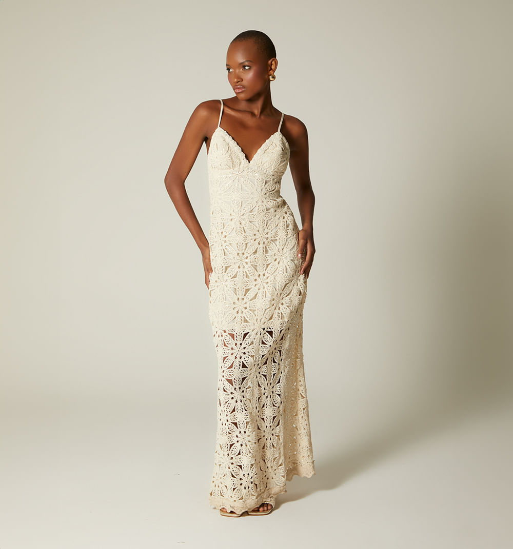 Vestido largo en crochet