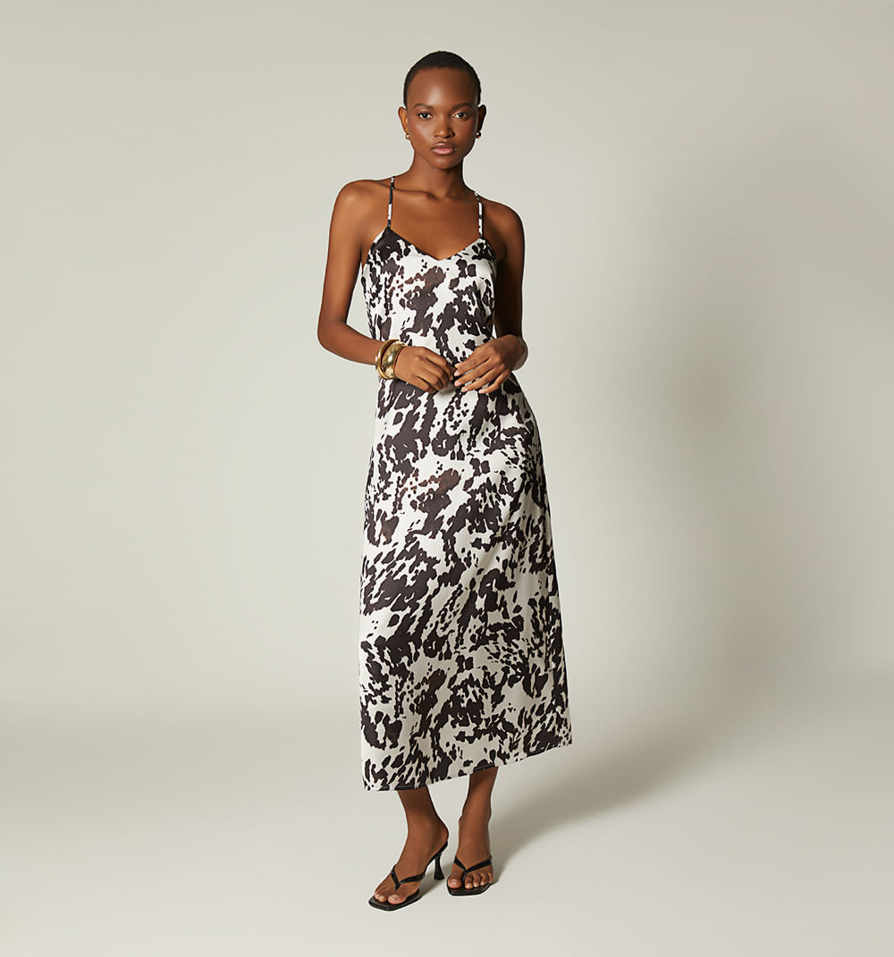 Vestido midi de tiras escote espalda