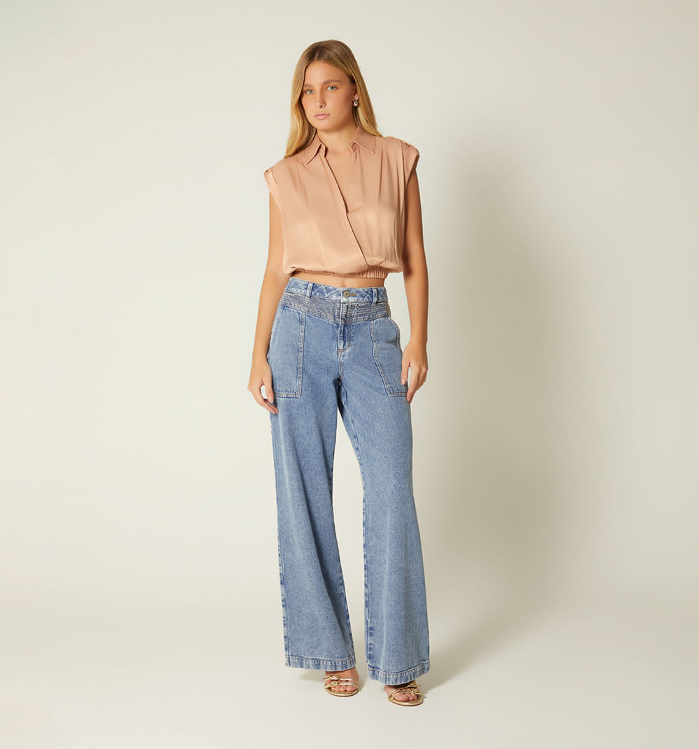 Blusa manga sisa frente cruzado