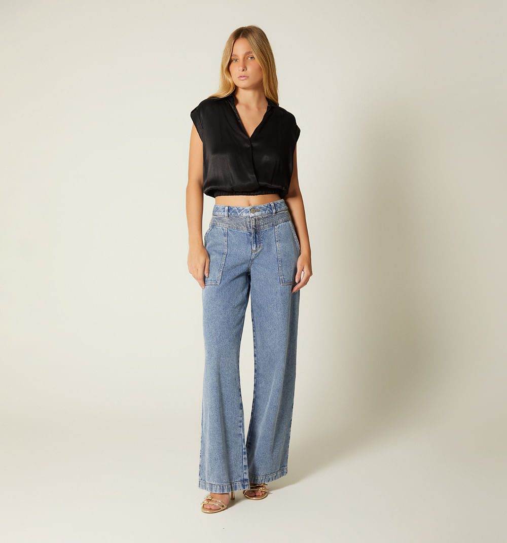Blusa manga sisa frente cruzado