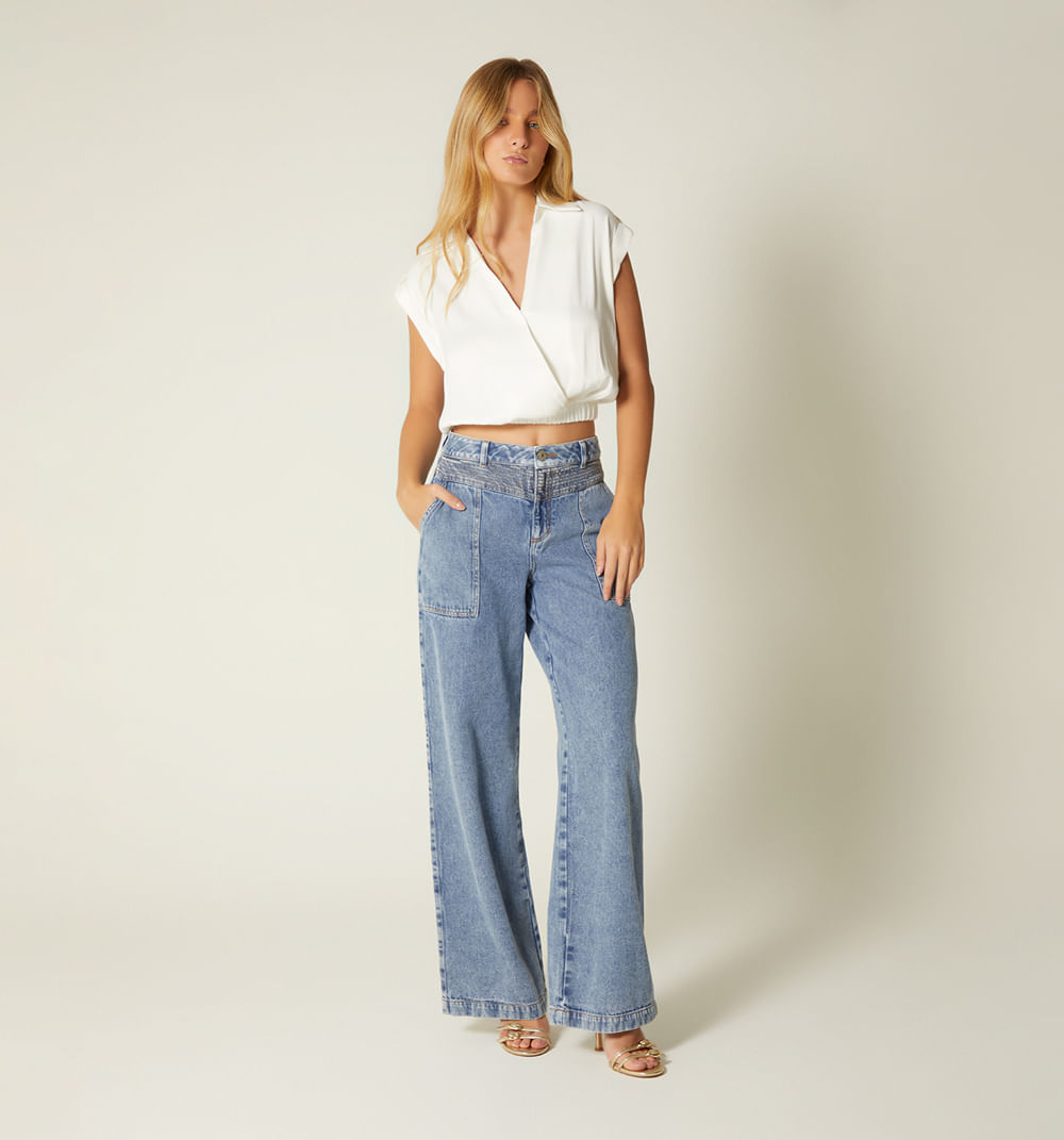 Blusa manga sisa frente cruzado