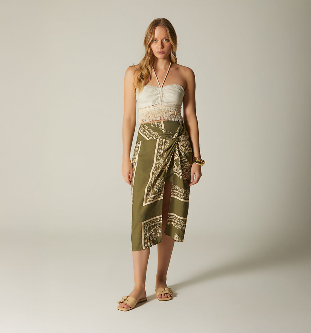 Falda midi wrap
