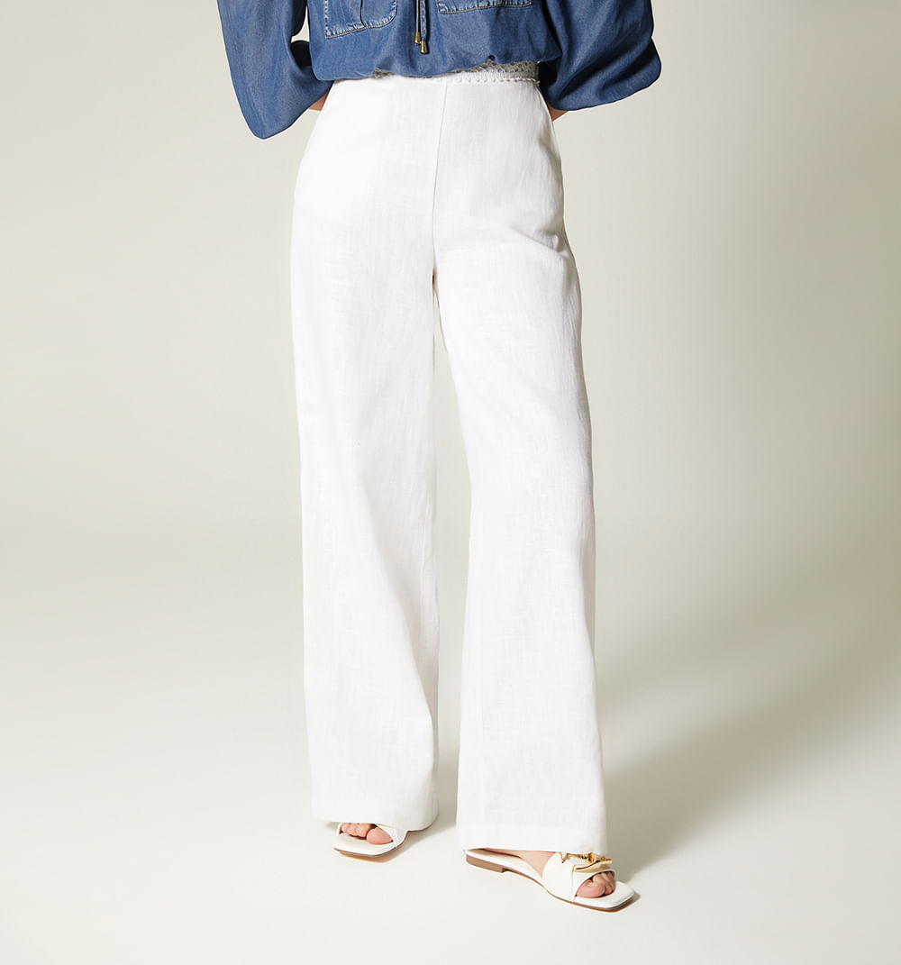 Pantalon palazo tiro alto con insumo