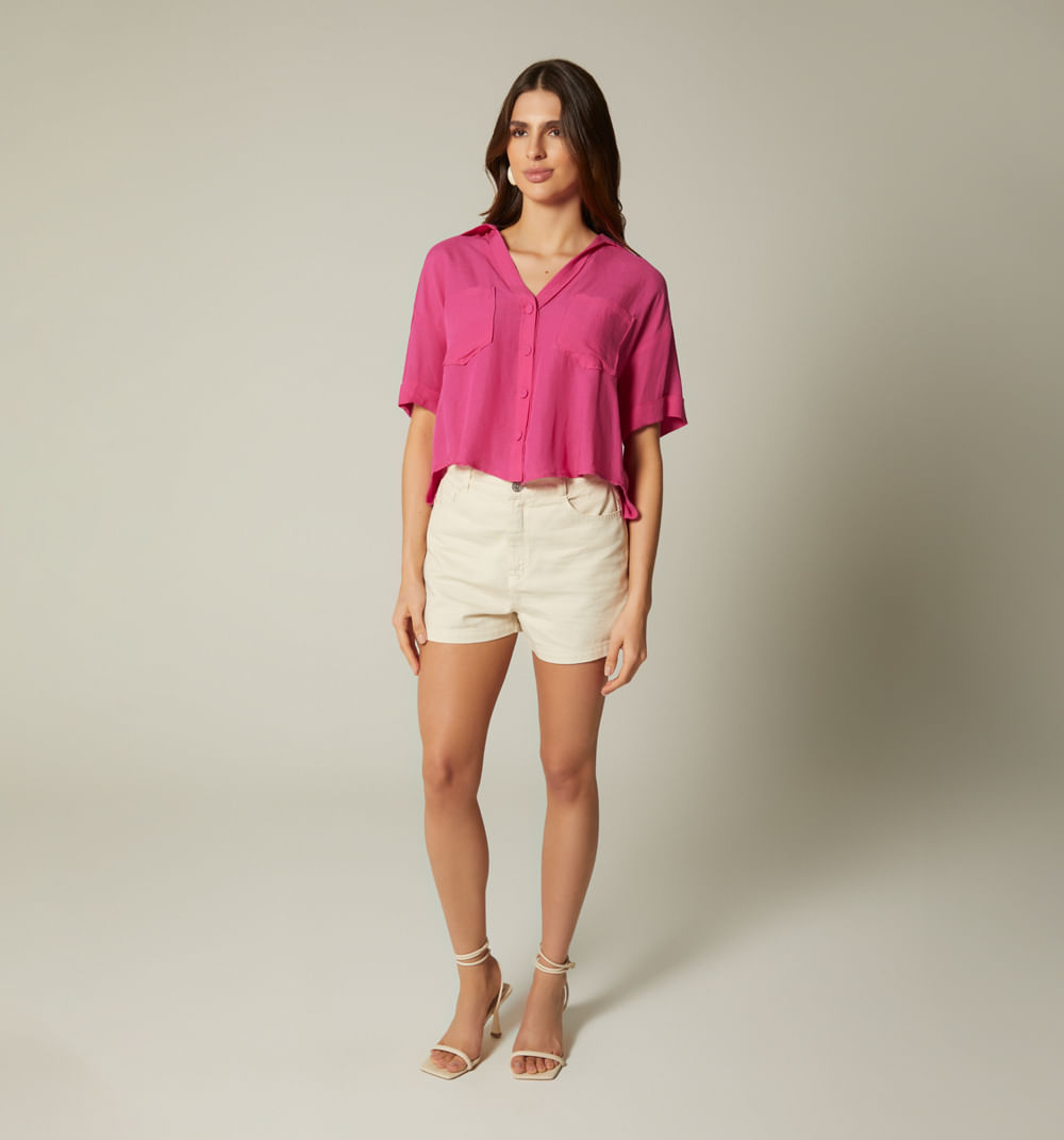 Blusa manga corta y bolsillos