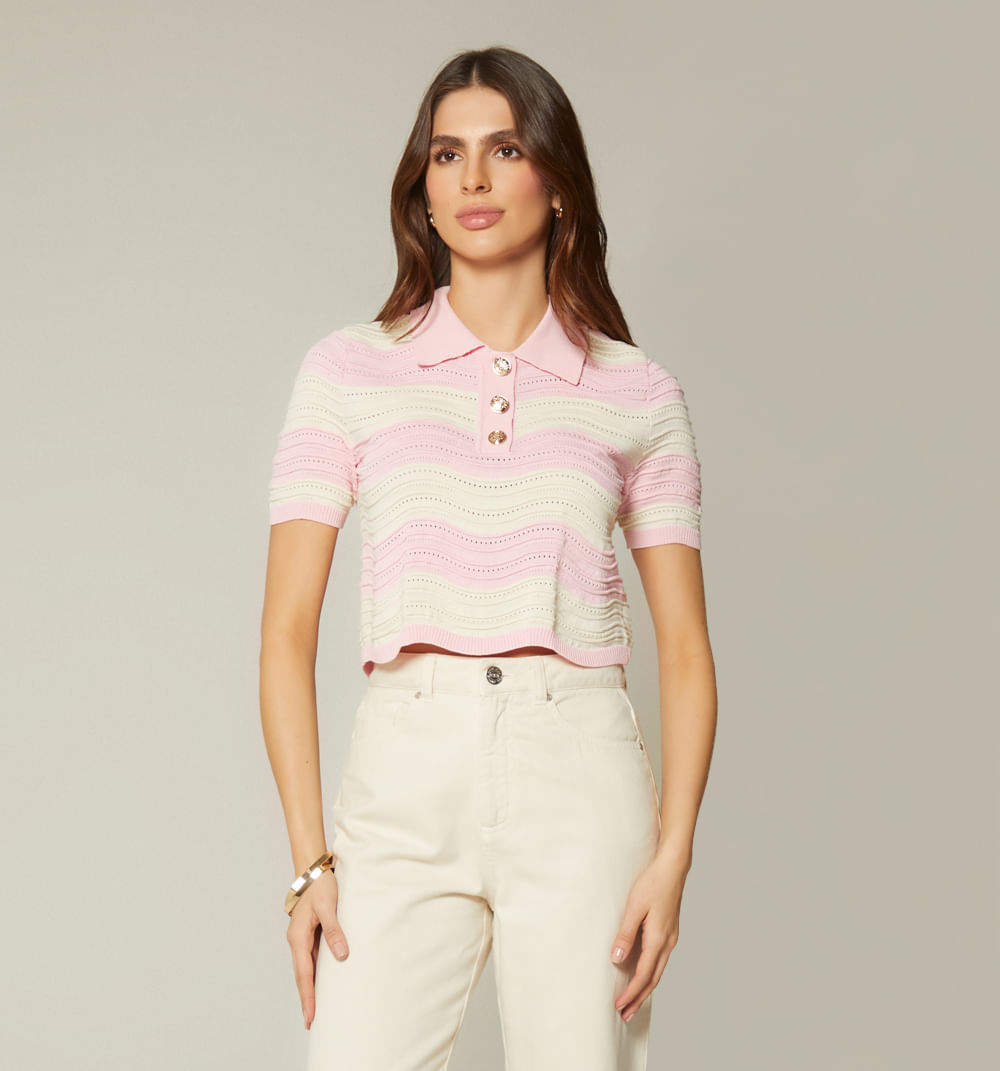 Blusa boxi tipo polo