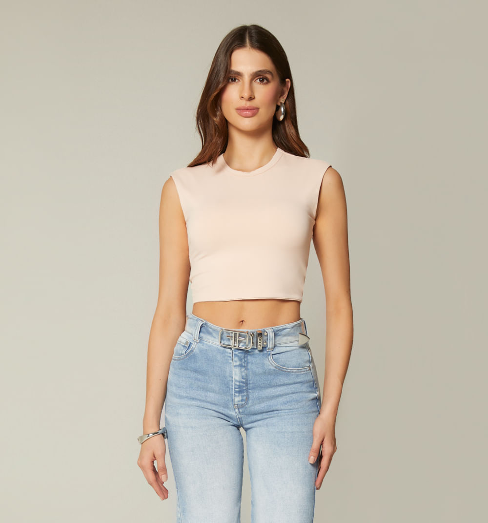 Blusa crop espalda entorchada