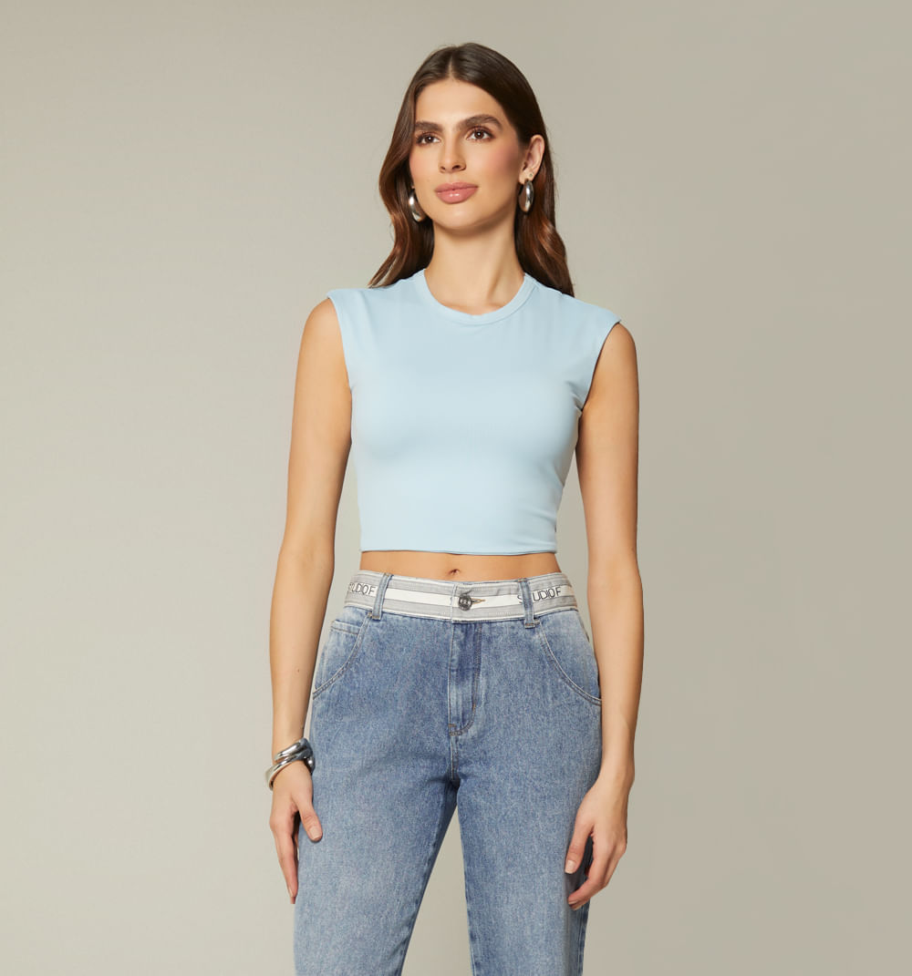 Blusa crop espalda entorchada
