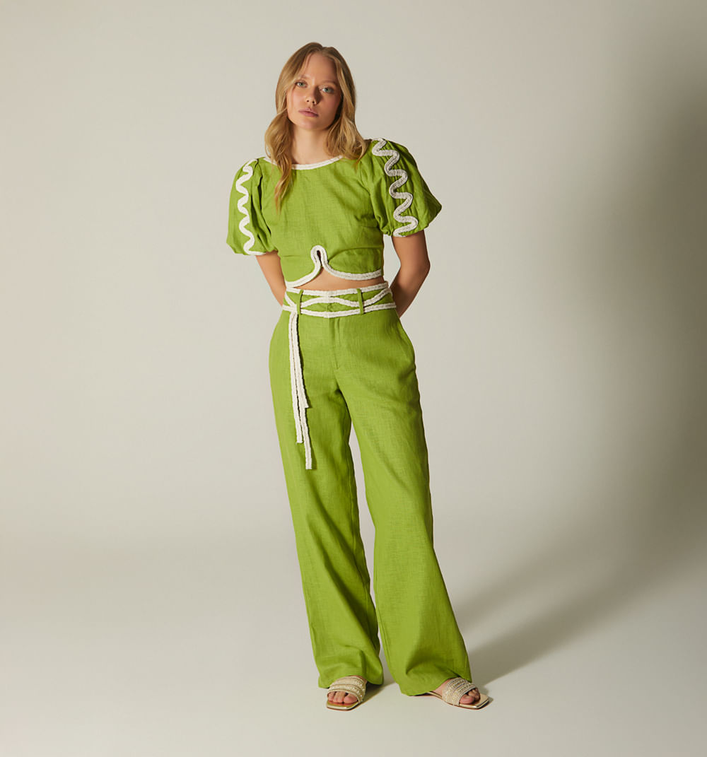 Pantalon palazo trensa en pretina
