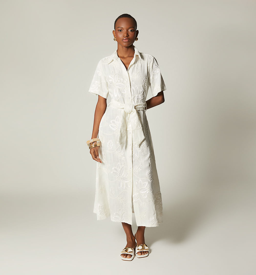 Vestido camisero manga corta