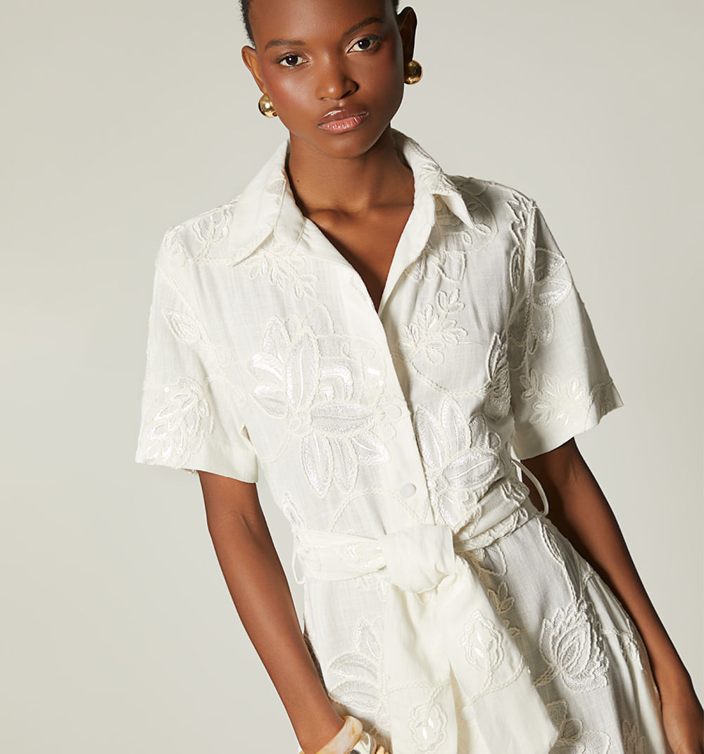 Vestido camisero manga corta