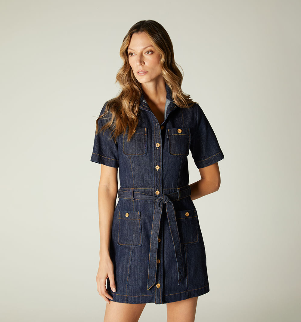 Vestido corto con cinturon