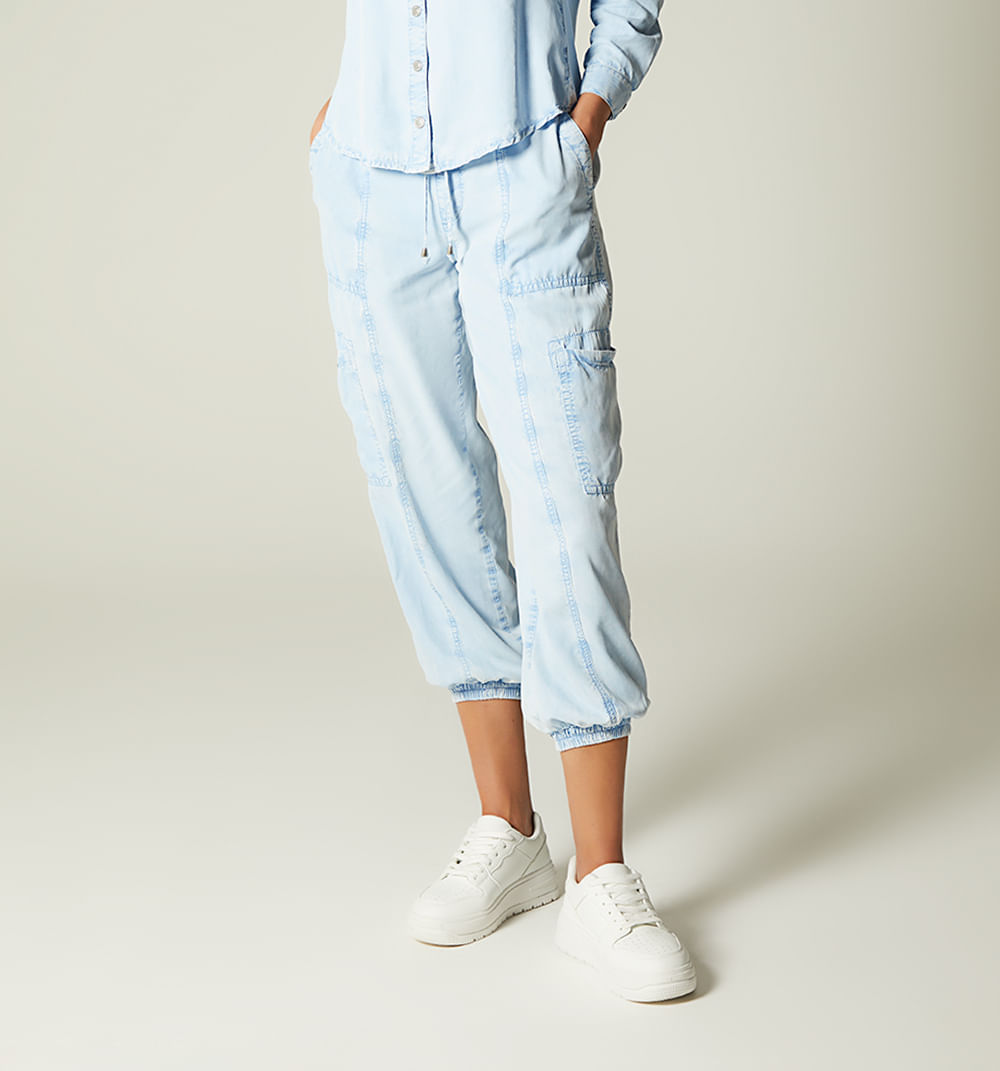 Pantalon tiro alto tipo jogger