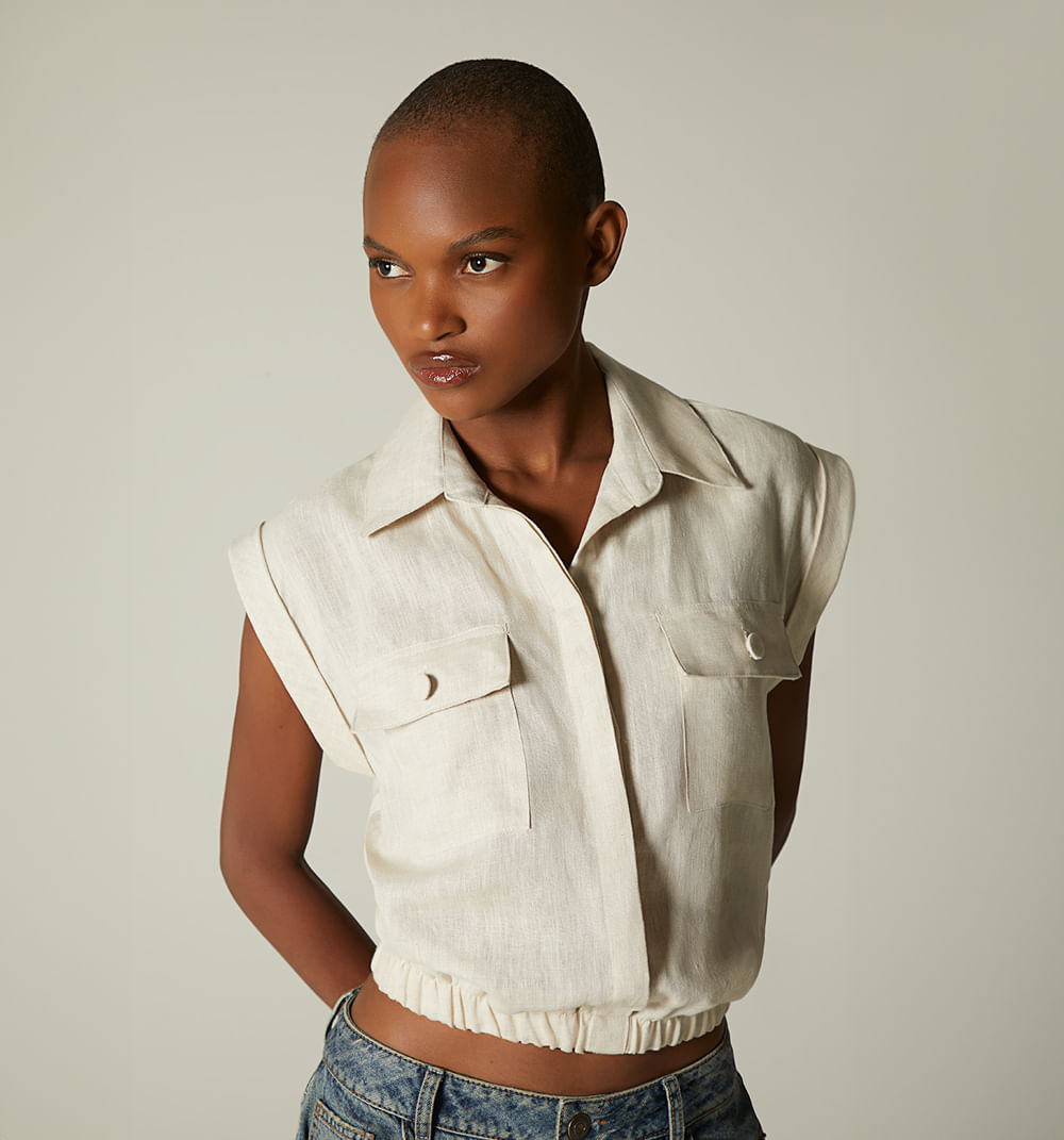 Blusa manga sisa con elastico