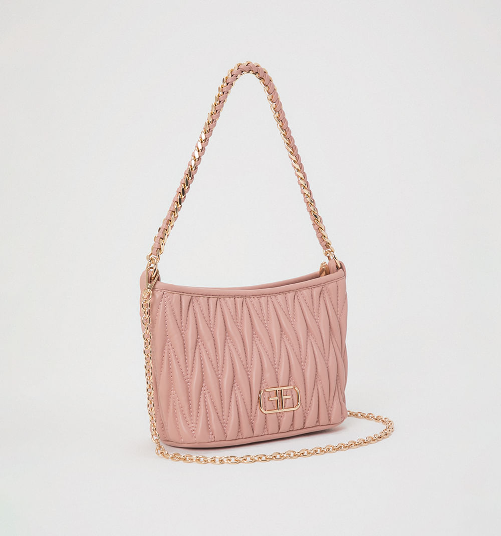 Bolso de hombro acolchado con asa cadena