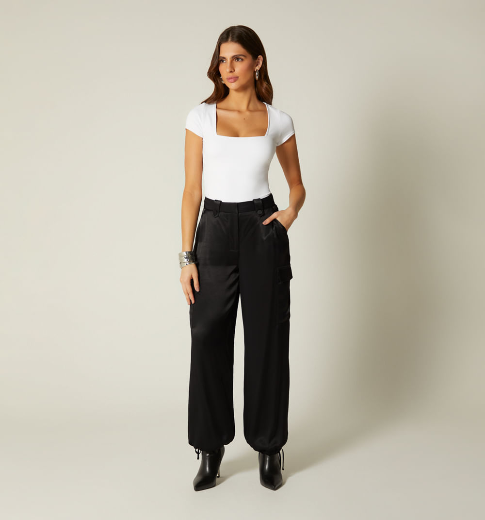 Pantalon tiro alto tipo jogger