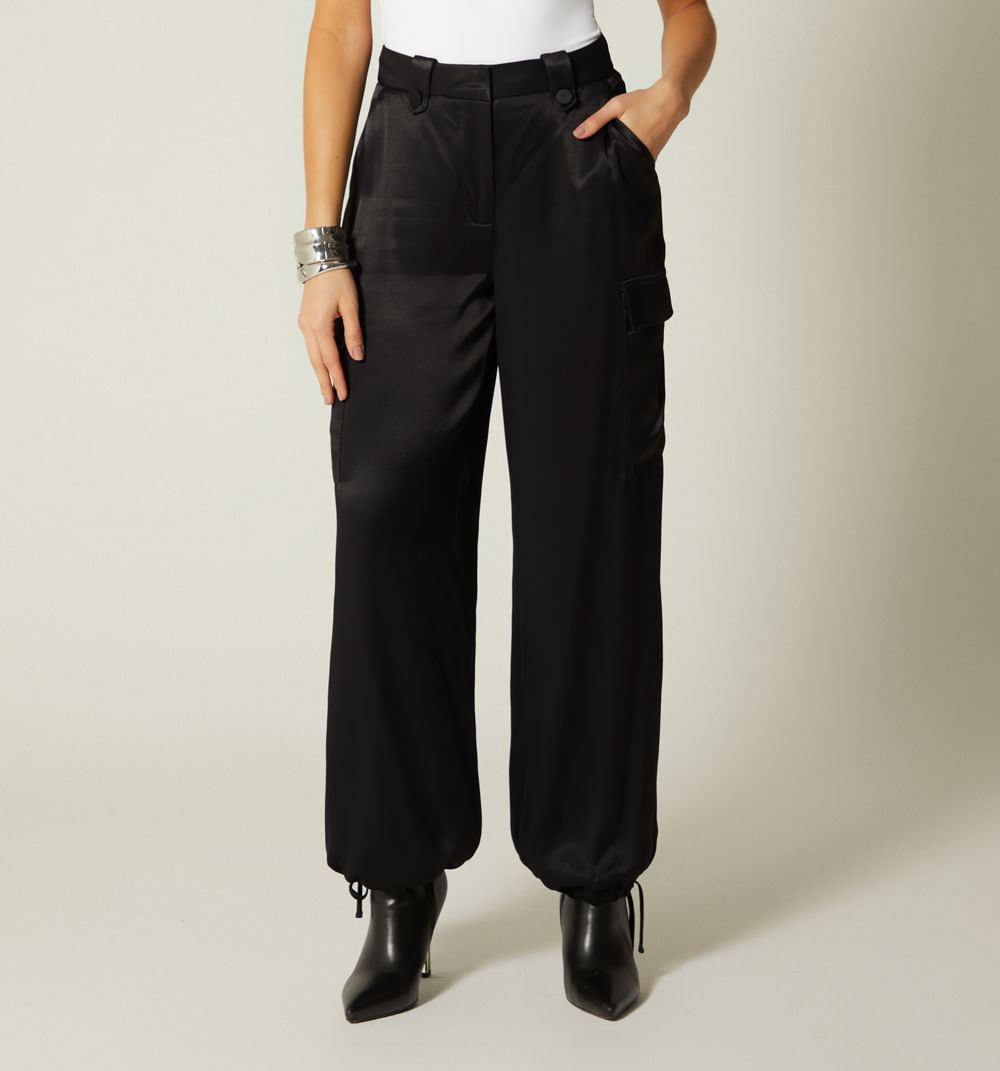 Pantalon tiro alto tipo jogger