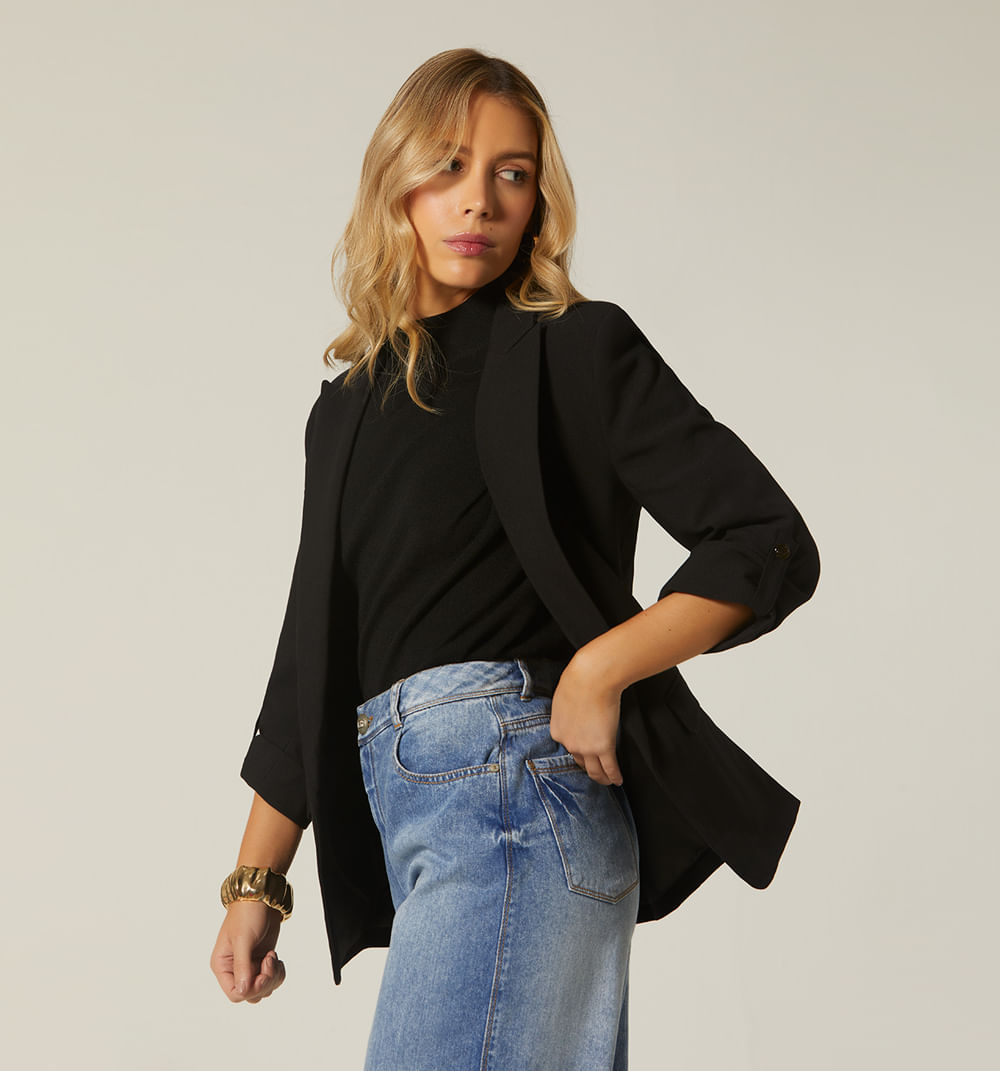 Blazer manga 3/4 con charretera