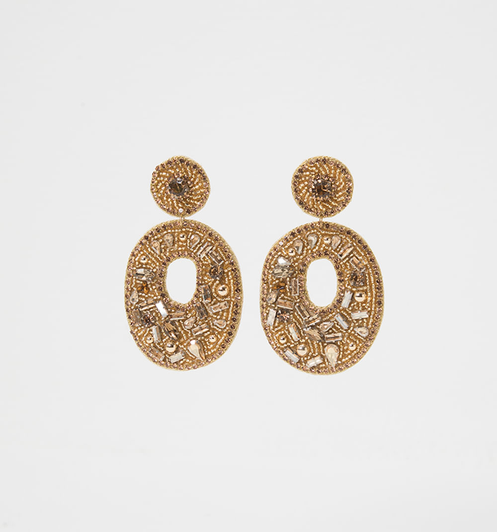 Aretes maxi ovalo con cristales
