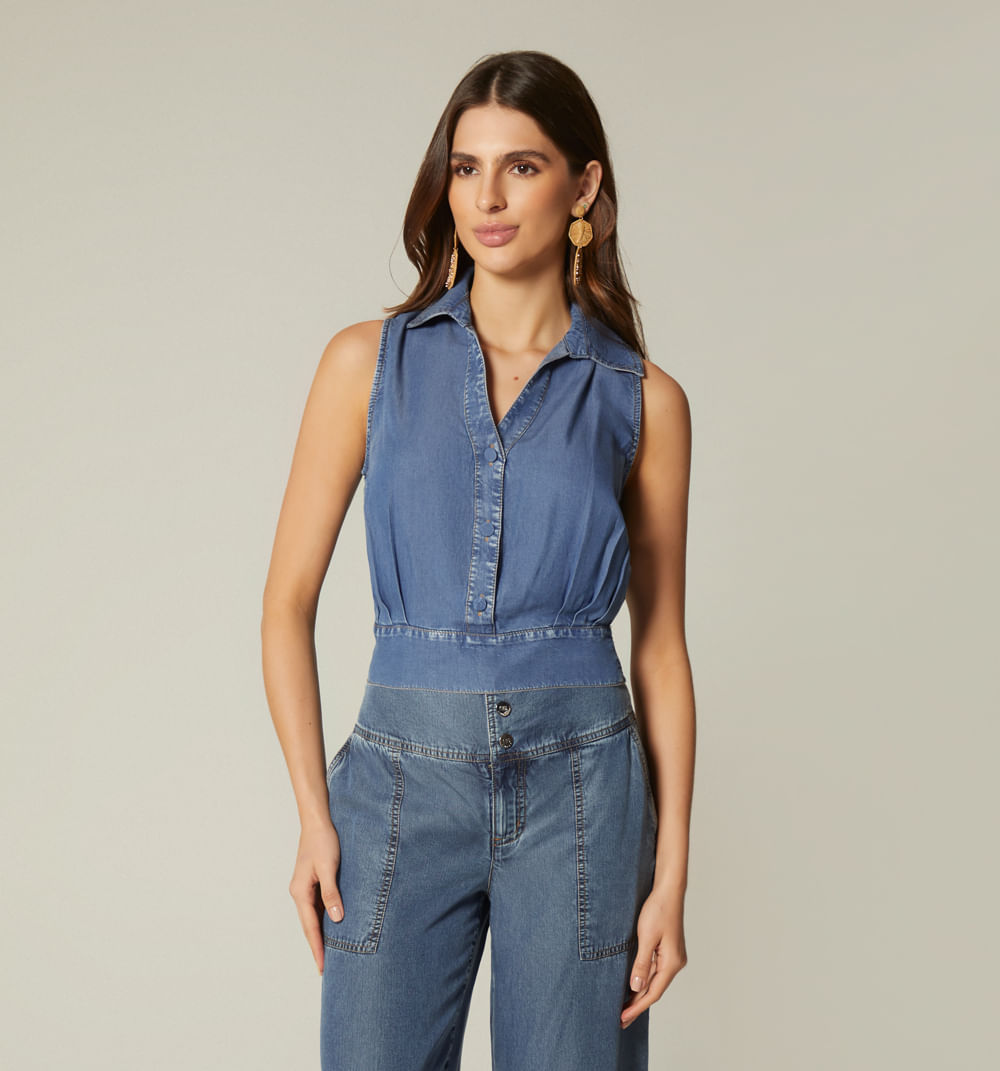 Blusa manga sisa con fajon